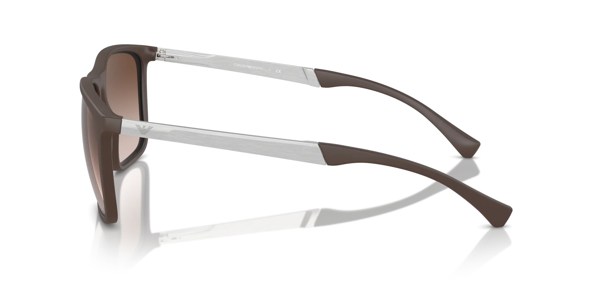 Emporio Armani EA4150 534213 Occhiali da sole Iniettato Marrone Marrone Squadrata Normale Sfumato - immagine 4