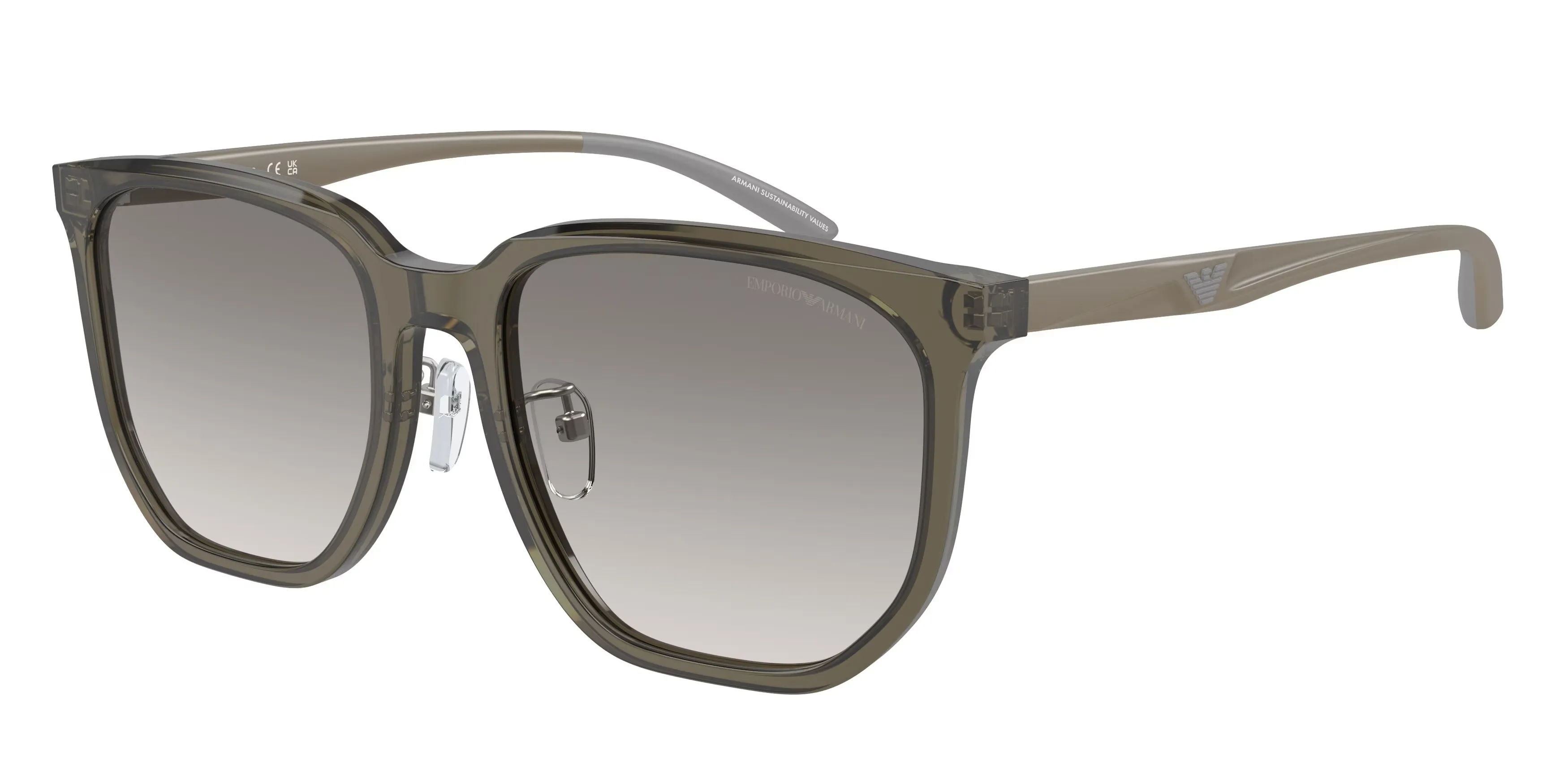 Emporio Armani EA4215D 50296I Occhiali da sole Acetato Grigio Grigio Squadrata Normale Sfumato - immagine 1