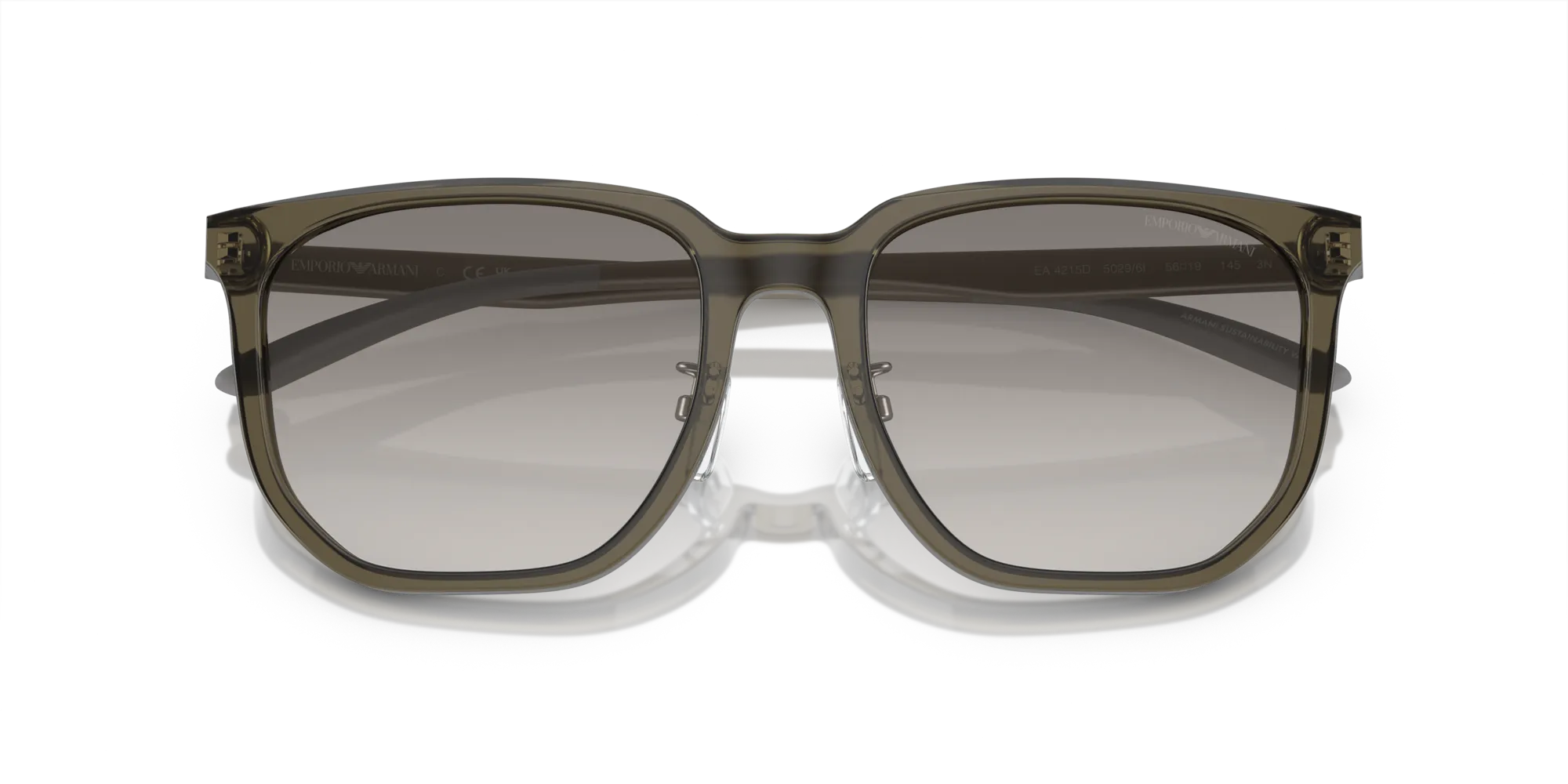 Emporio Armani EA4215D 50296I Occhiali da sole Acetato Grigio Grigio Squadrata Normale Sfumato - immagine 2