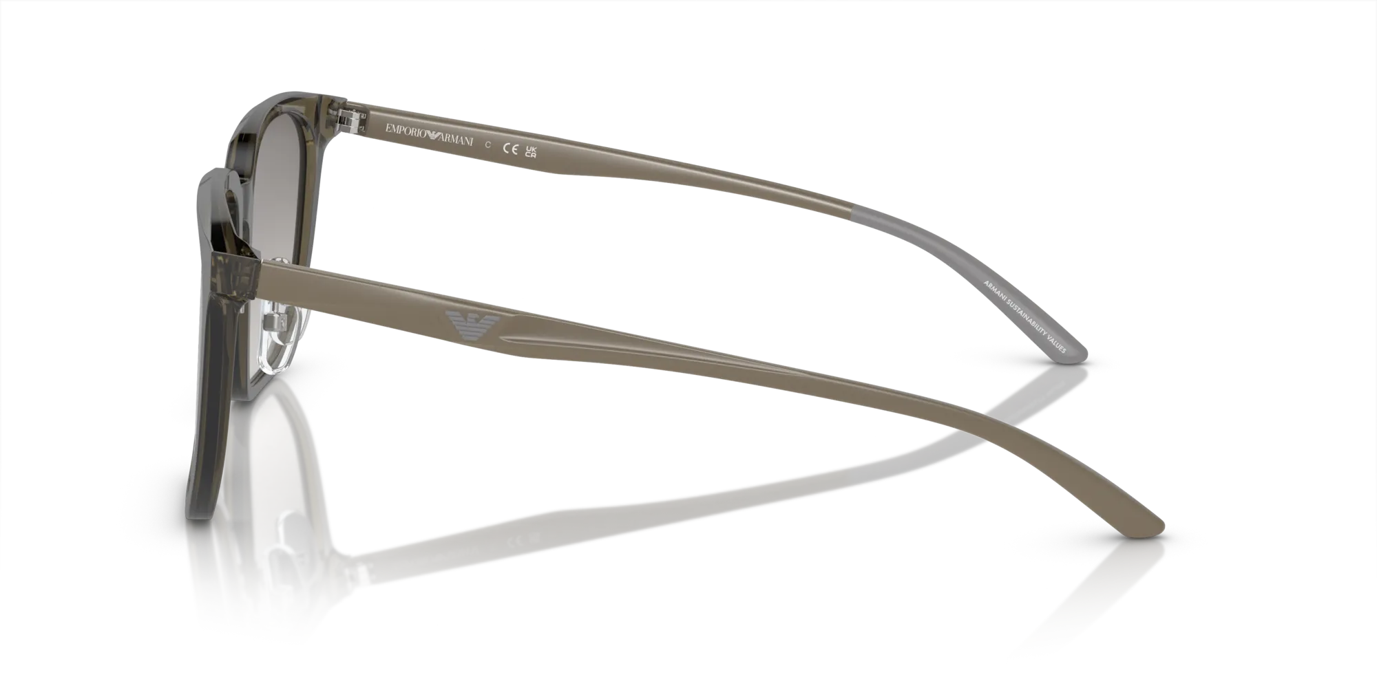 Emporio Armani EA4215D 50296I Occhiali da sole Acetato Grigio Grigio Squadrata Normale Sfumato - immagine 4