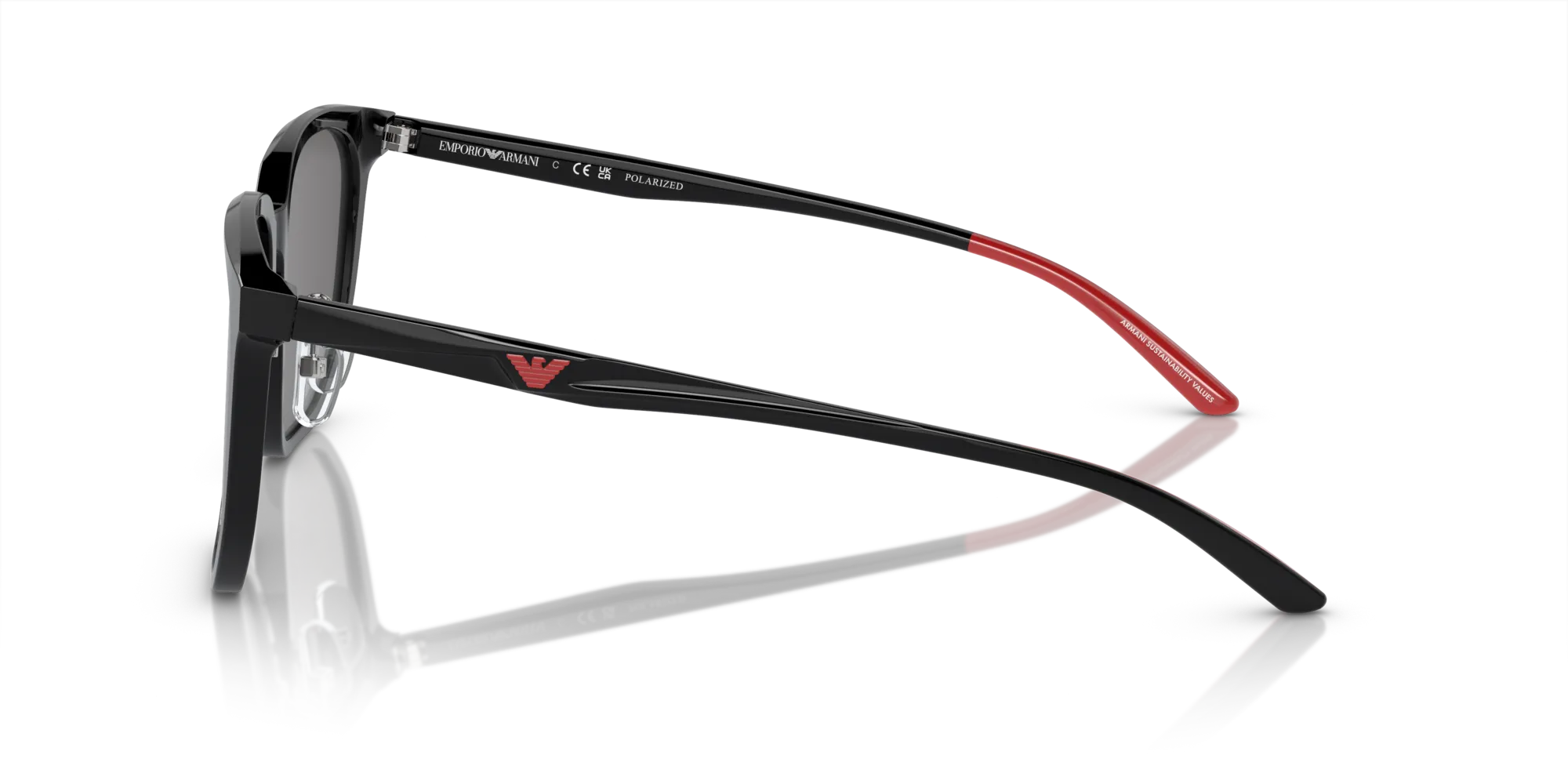 Emporio Armani EA4215D 501781 Occhiali da sole Acetato Nero Grigio Squadrata Polarizzata - immagine 4