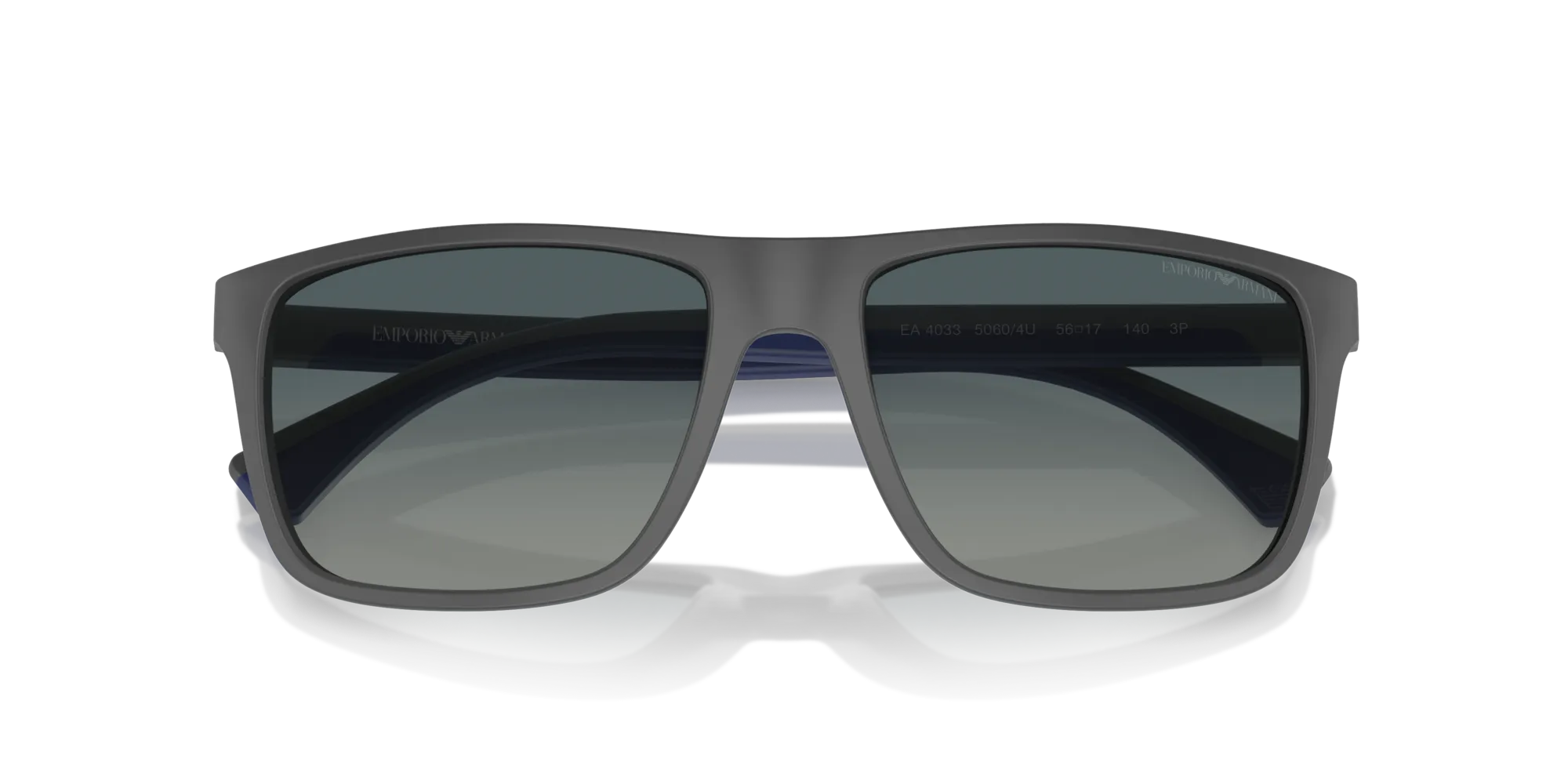 Emporio Armani EA4033 50604U Occhiali da sole Iniettato Grigio Blu Squadrata Polarizzata Sfumato - immagine 2