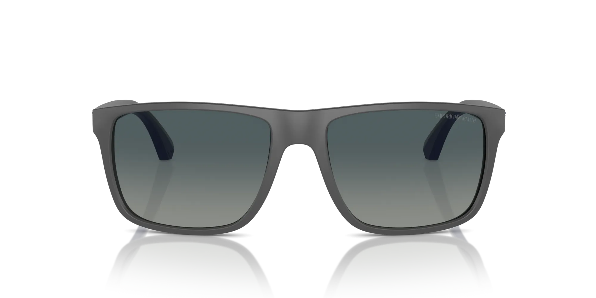 Emporio Armani EA4033 50604U Occhiali da sole Iniettato Grigio Blu Squadrata Polarizzata Sfumato - immagine 3