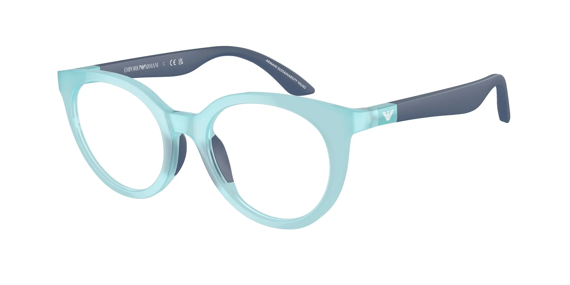 Emporio Armani EK3007 6137 Montature da vista Iniettato Blu Pantos Normale - immagine 1