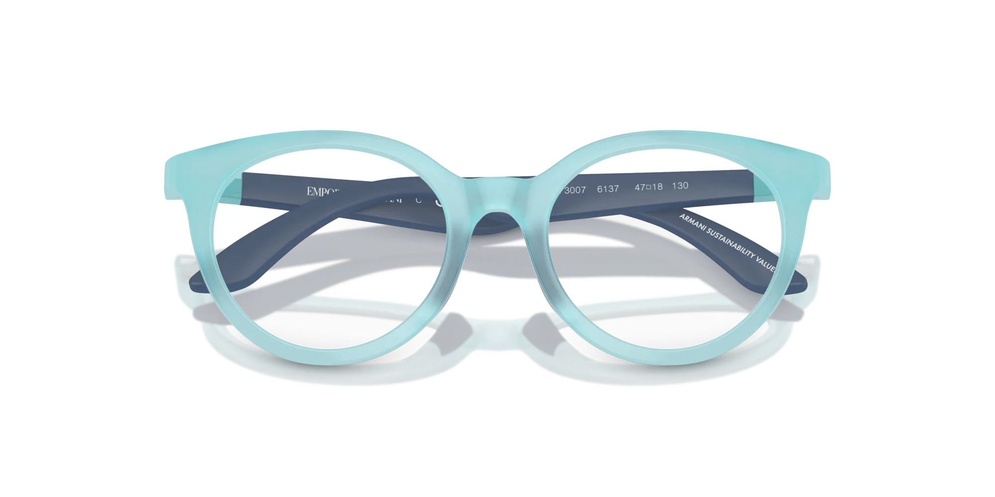 Emporio Armani EK3007 6137 Montature da vista Iniettato Blu Pantos Normale - immagine 2