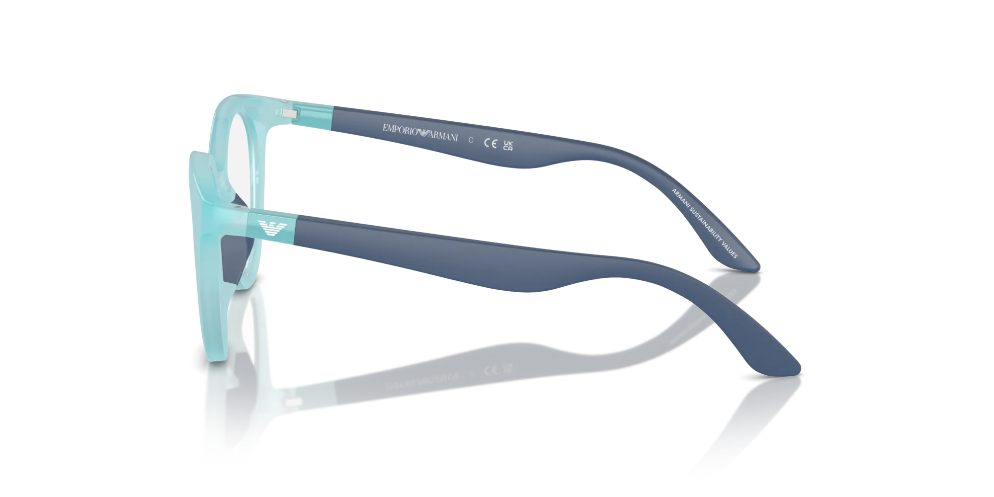 Emporio Armani EK3007 6137 Montature da vista Iniettato Blu Pantos Normale - immagine 4