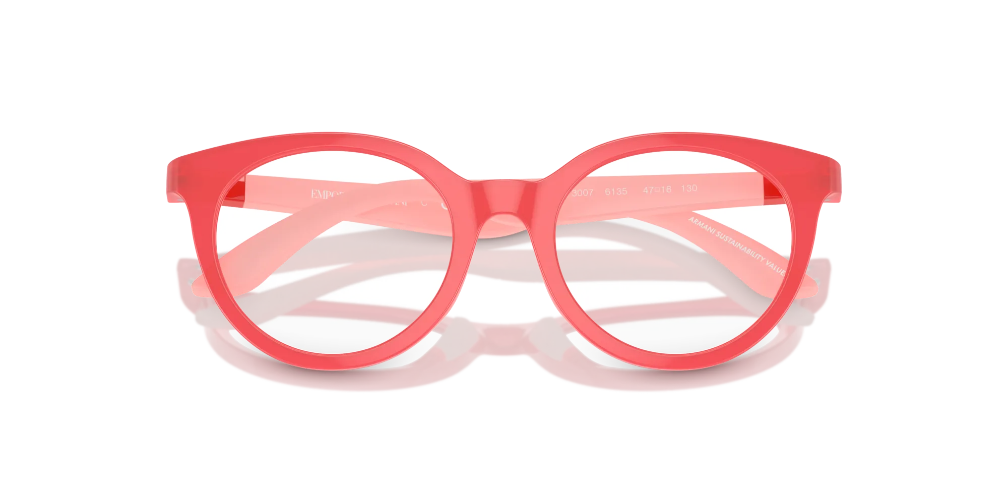 Emporio Armani EK3007 6135 Montature da vista bambino Iniettato Rosso Trasparente Pantos Normale - immagine 2