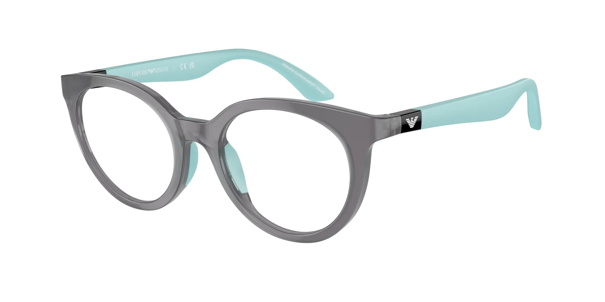 Emporio Armani EK3007 6134 Montature da vista bambino Iniettato Grigio Trasparente Pantos Normale - immagine 1