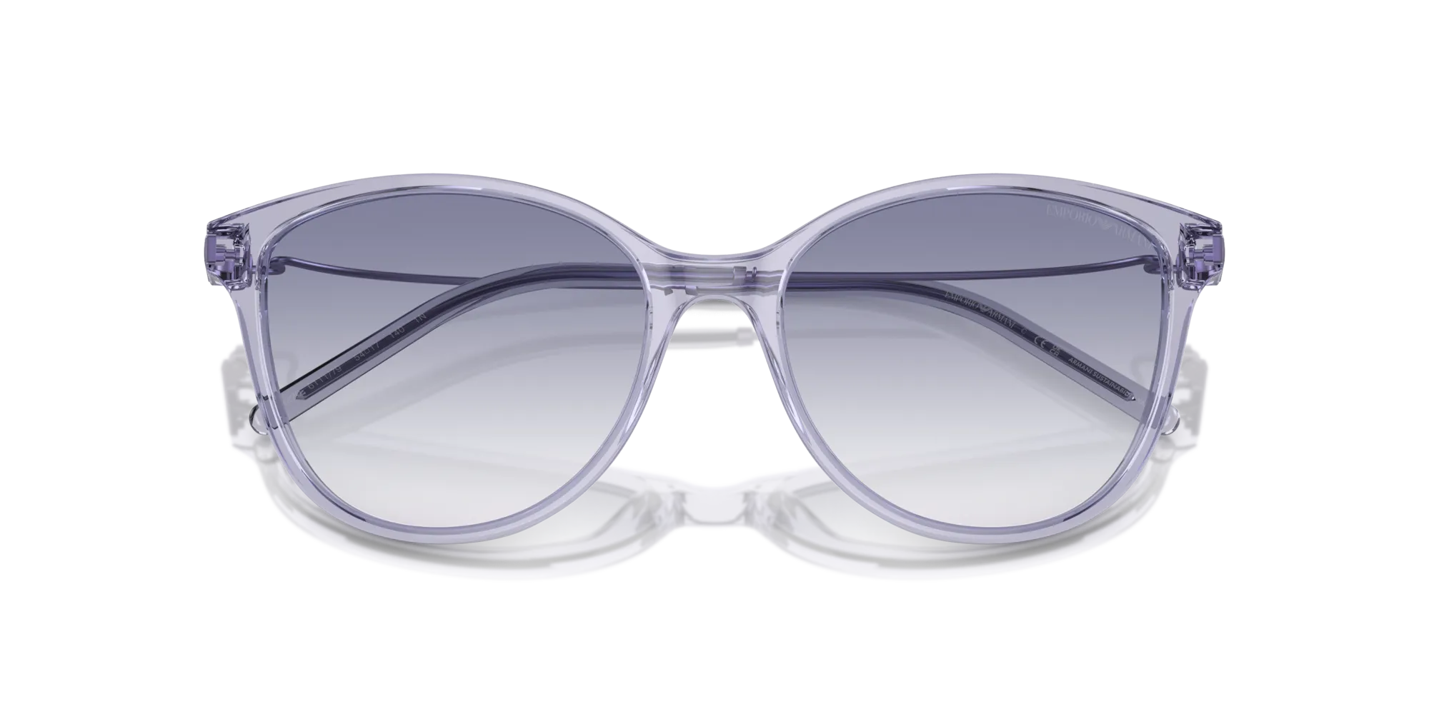 Emporio Armani EA4220 611179 Occhiali da sole Acetato Viola Blu Cat Eye Normale Sfumato - immagine 2