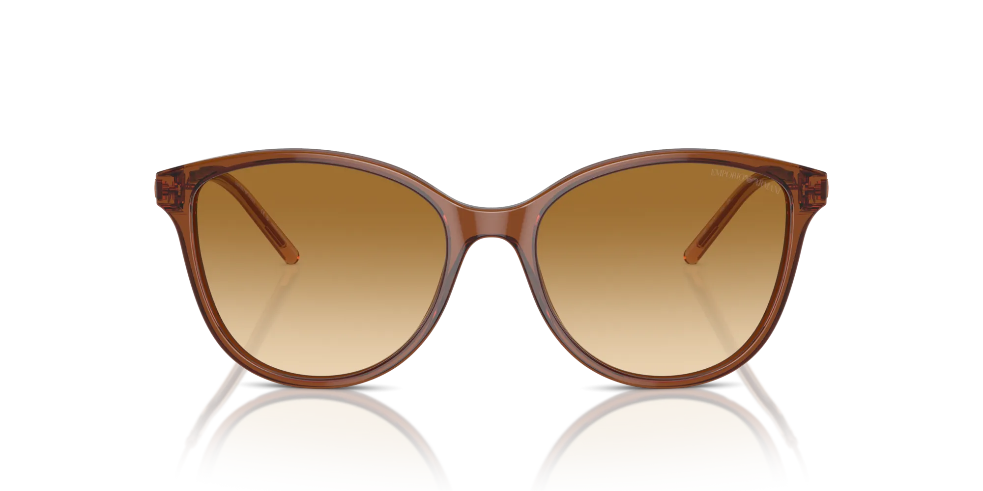 Emporio Armani EA4220 61103B Occhiali da sole Acetato Marrone Giallo Cat Eye Normale Sfumato - immagine 3