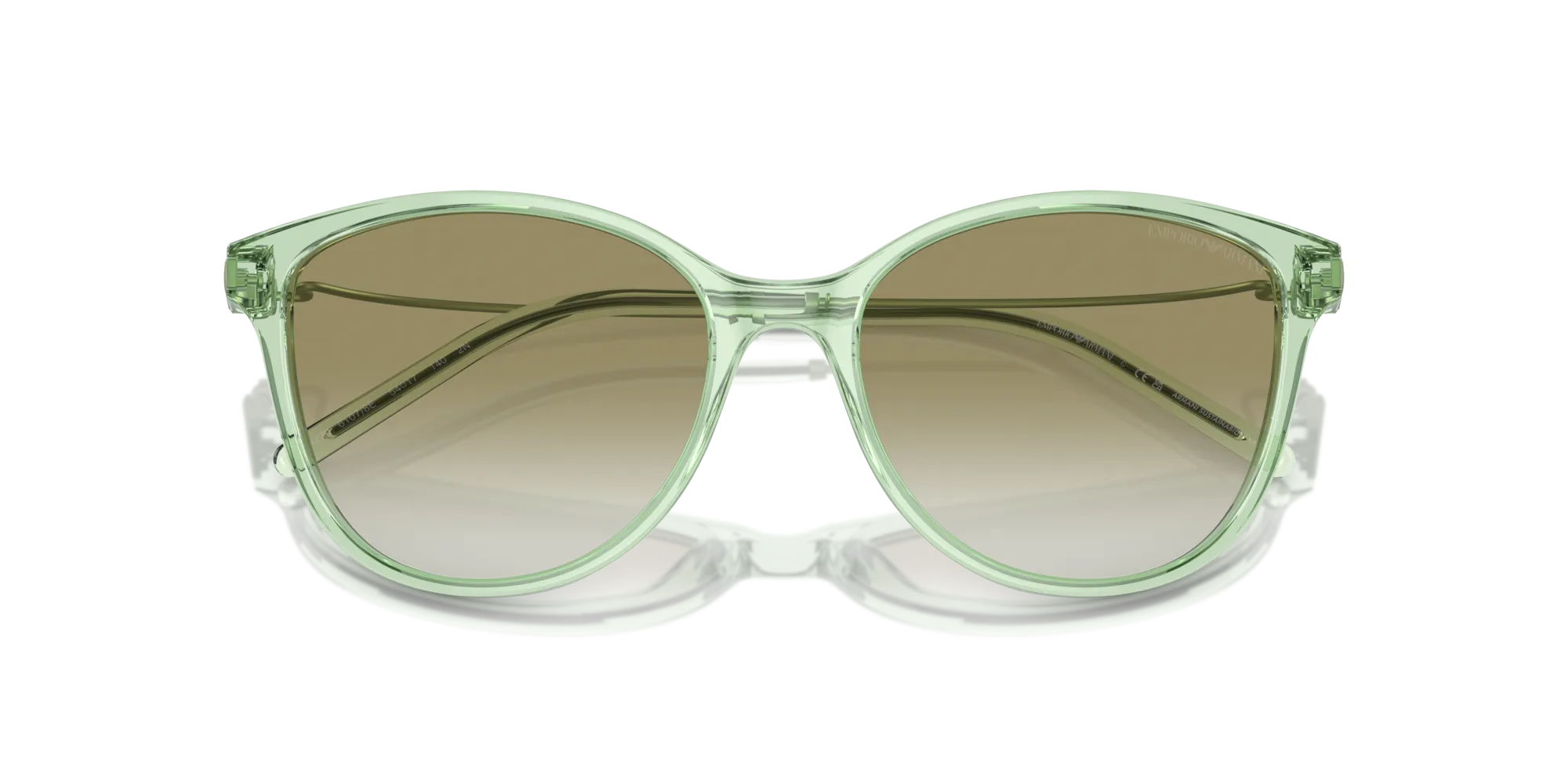 Emporio Armani EA4220 61078E Occhiali da sole Acetato Verde Verde Cat Eye Normale Sfumato - immagine 2