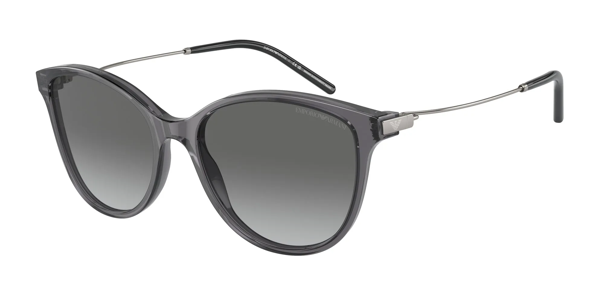 Emporio Armani EA4220 610611 Occhiali da sole Acetato Grigio Grigio Cat Eye Normale Sfumato - immagine 1