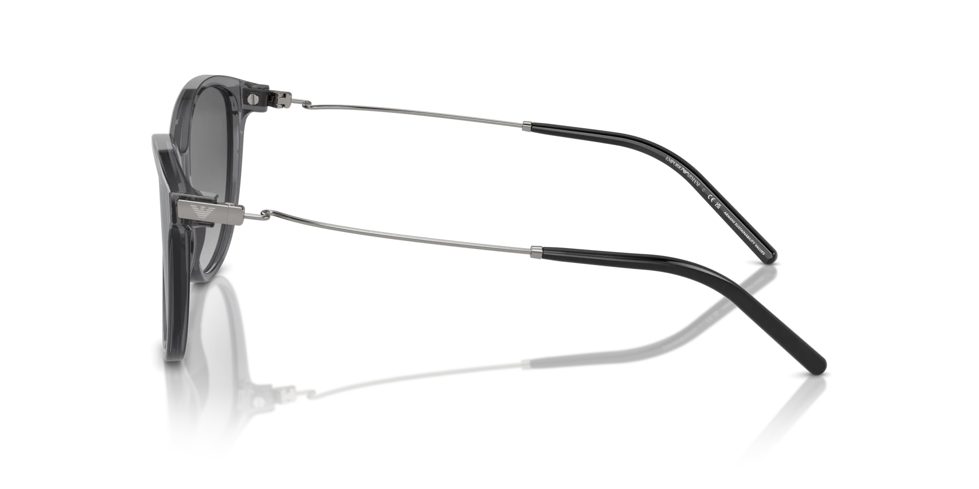 Emporio Armani EA4220 610611 Occhiali da sole Acetato Grigio Grigio Cat Eye Normale Sfumato - immagine 4
