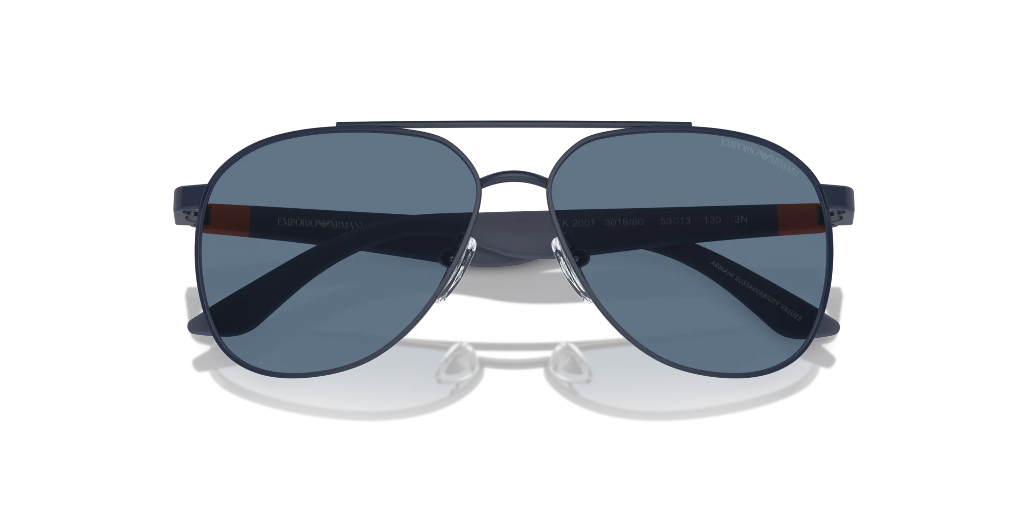 Emporio Armani EK2001 301880 Occhiali da sole bambino Metallo Blu Blu Pilot Normale - immagine 2