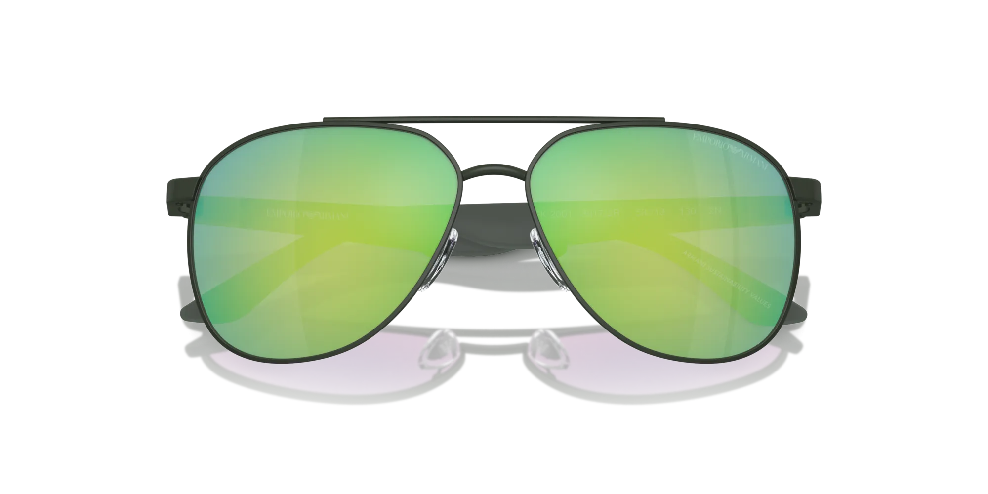 Emporio Armani EK2001 30173R Occhiali da sole bambino Metallo Verde Grigio Pilot Specchiate Specchiato - immagine 2