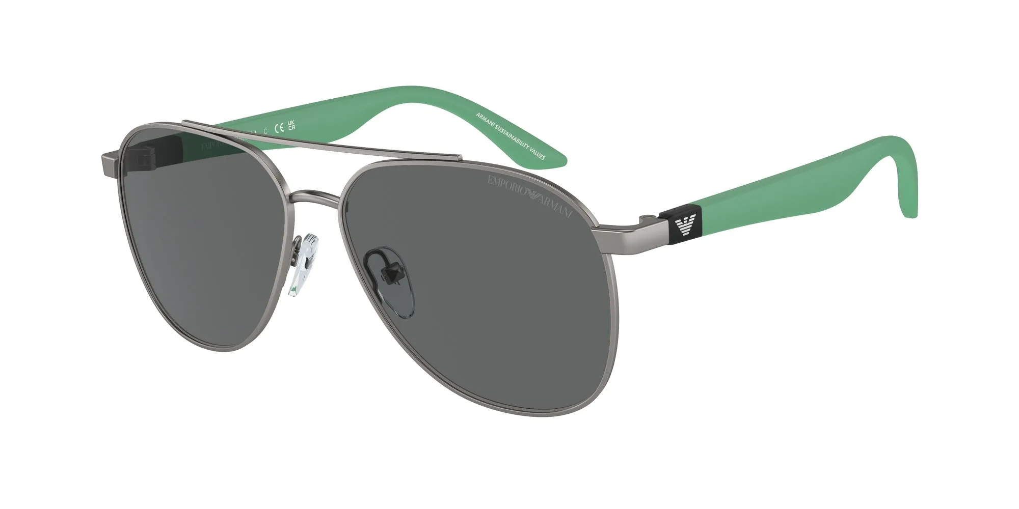 Emporio Armani EK2001 300387 Occhiali da sole Metallo Grigio Grigio Pilot Normale - immagine 1