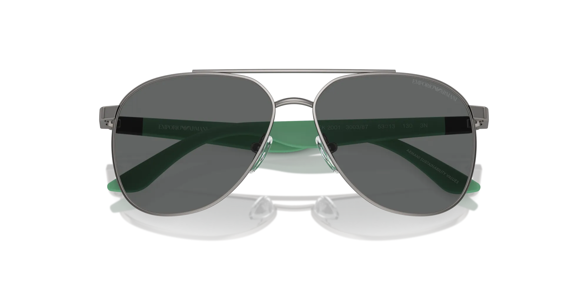 Emporio Armani EK2001 300387 Occhiali da sole Metallo Grigio Grigio Pilot Normale - immagine 2