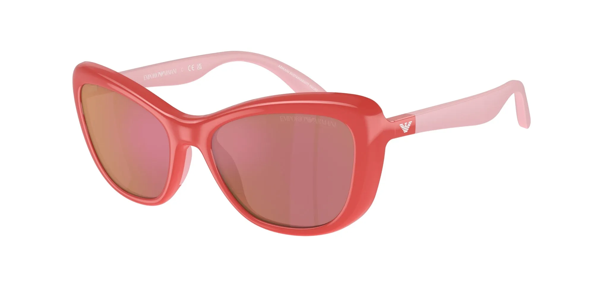 Emporio Armani EK4004 5624D0 Occhiali da sole bambino Iniettato Rosa Viola Farfalla Specchiate Specchiato - immagine 1