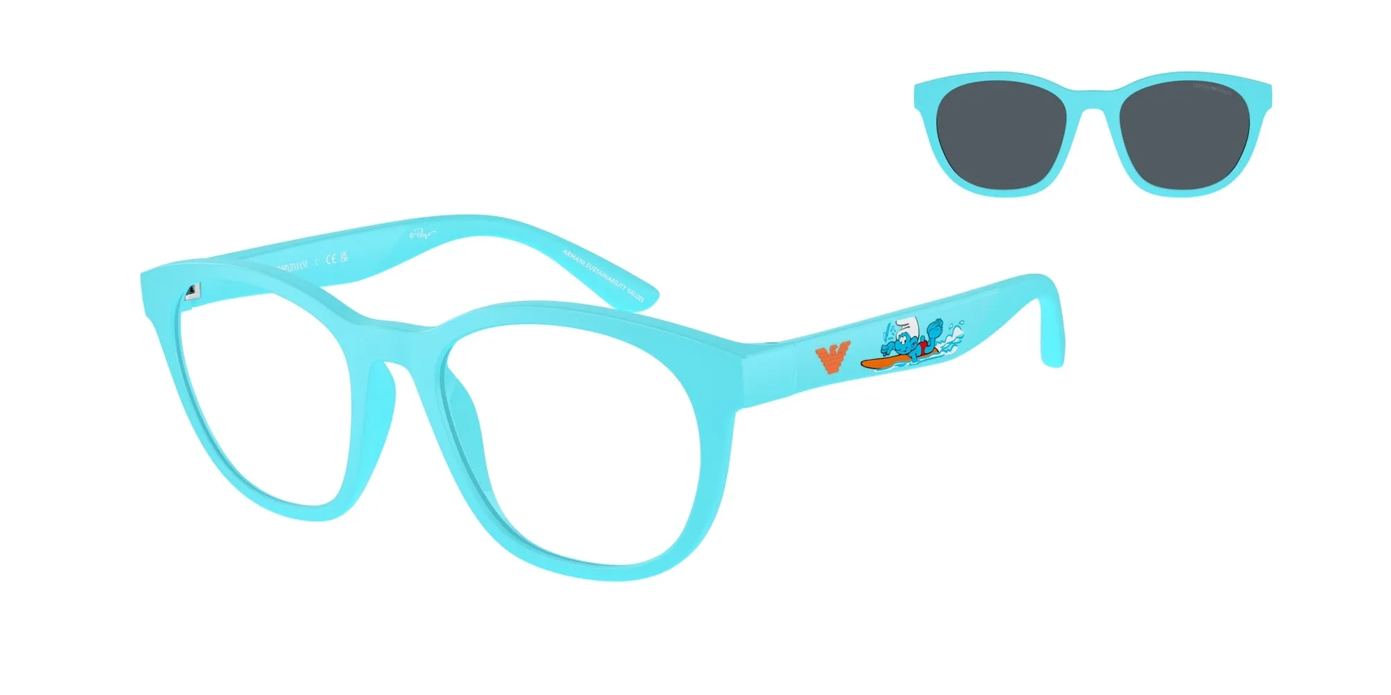 Emporio Armani EK4001 61451W Occhiali da sole bambino Iniettato Blu Trasparente Pantos Normale - immagine 1