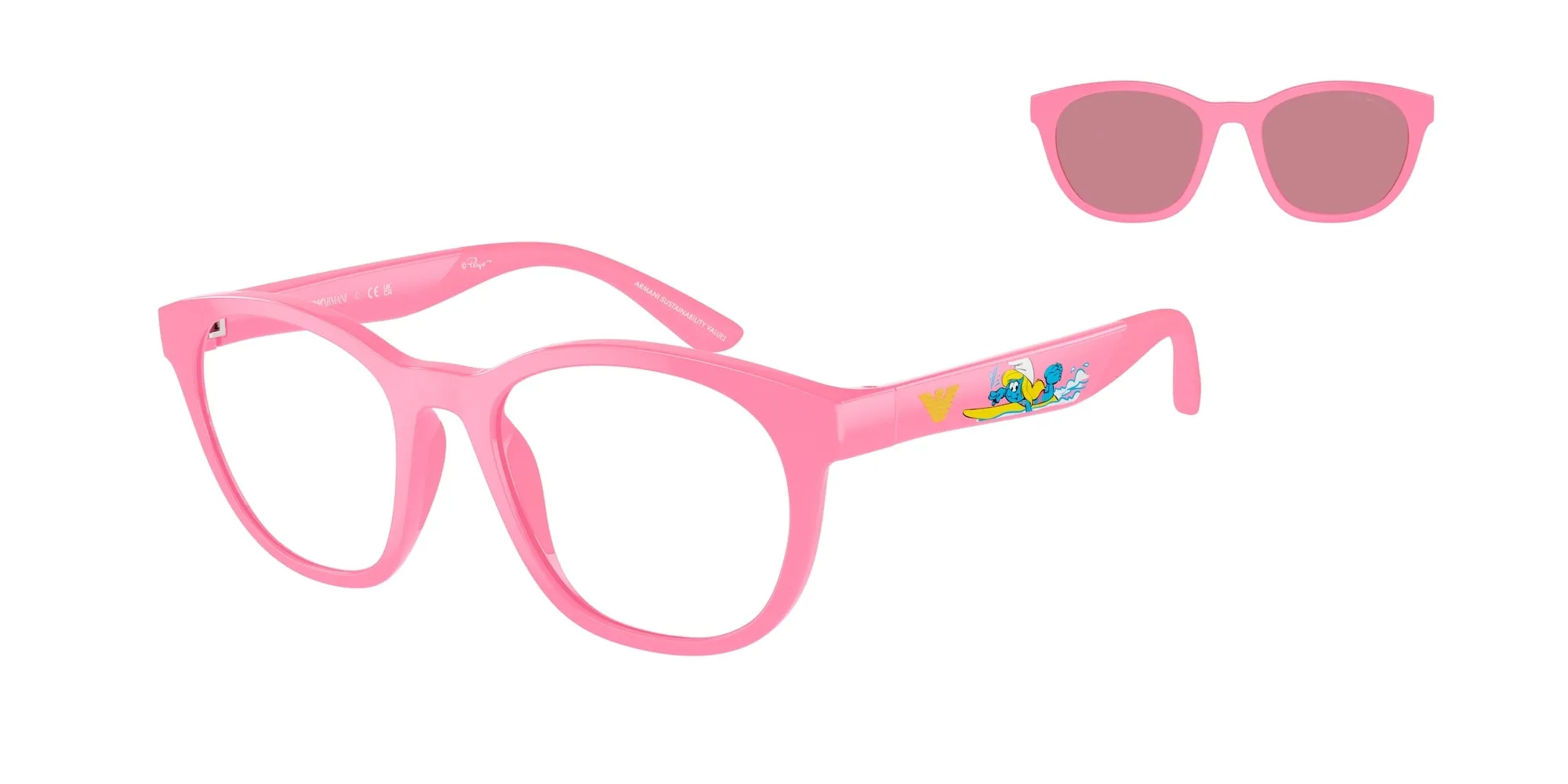 Emporio Armani EK4001 61441W Occhiali da sole bambino Iniettato Rosa Trasparente Pantos Normale - immagine 1