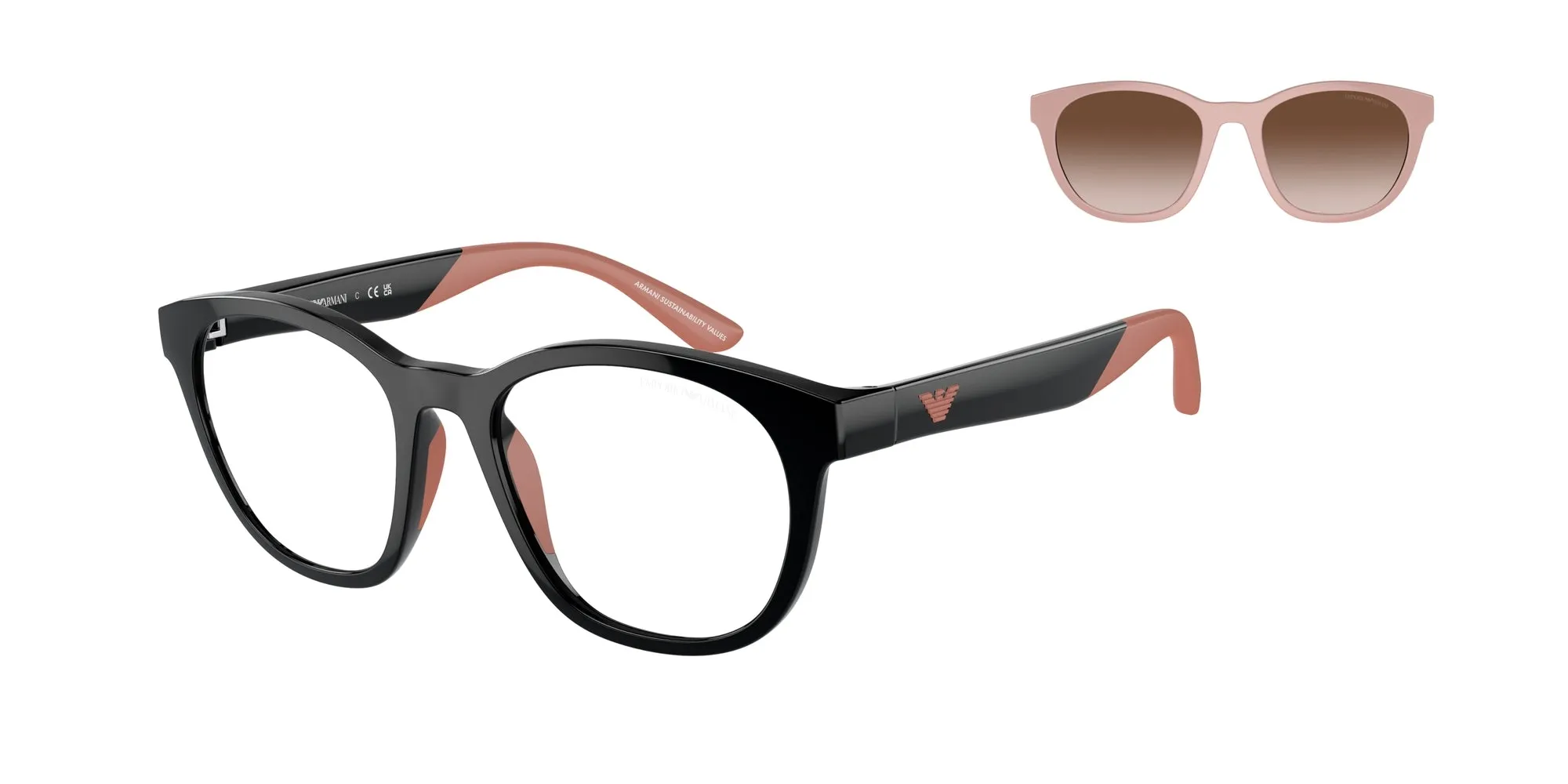 Emporio Armani EK4001 50171W Occhiali da sole bambino Iniettato Nero Trasparente Pantos Normale - immagine 1