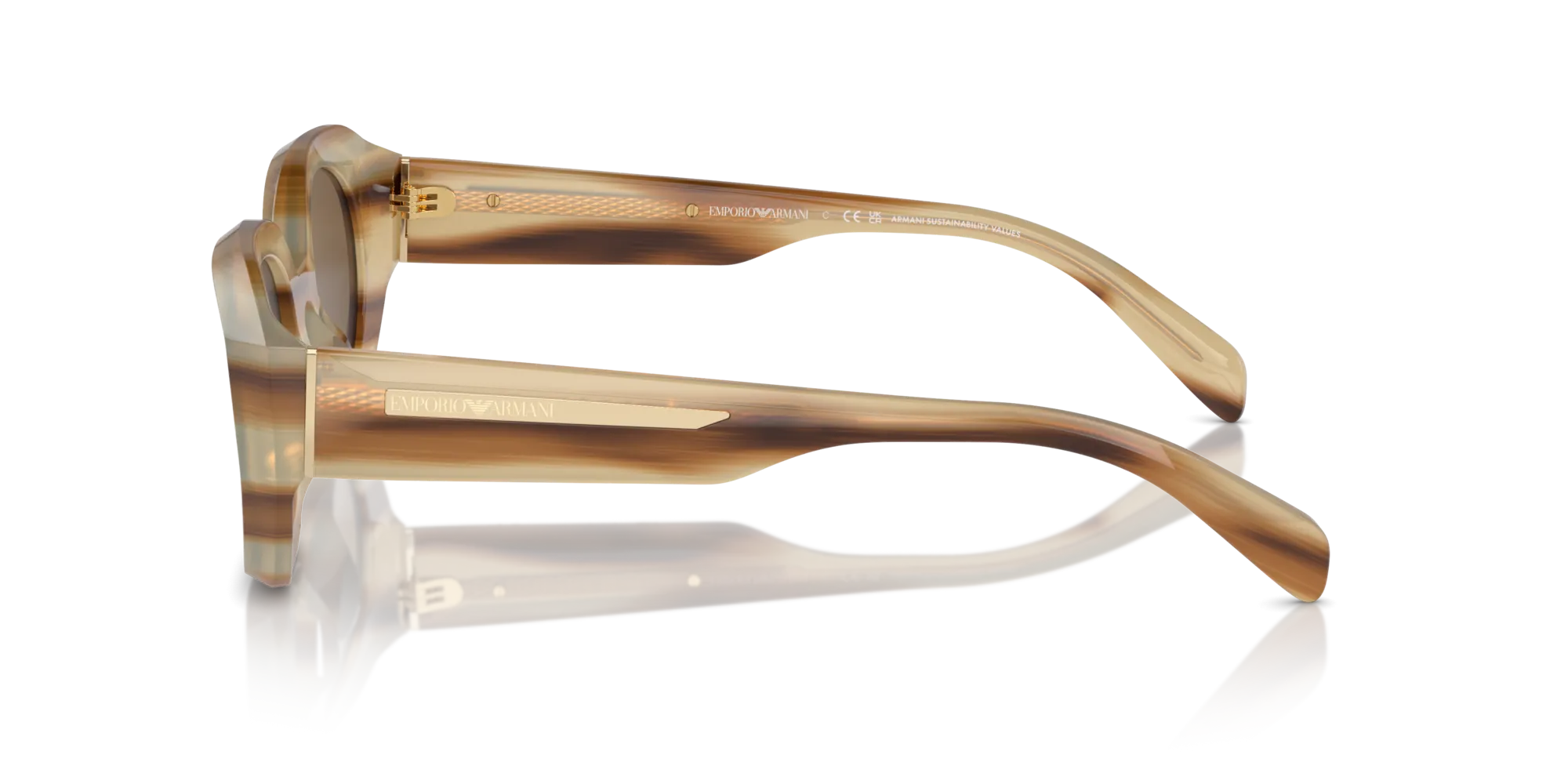 Emporio Armani EA4230U 615073 Occhiali da sole Acetato Marrone Marrone Geometrica Normale - immagine 4