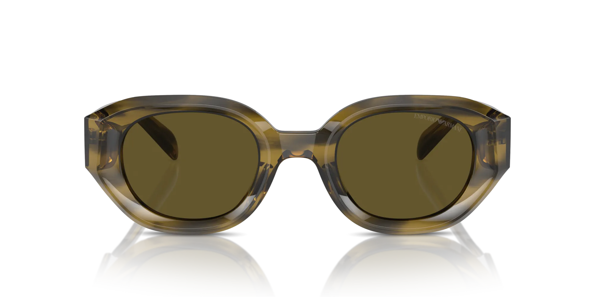 Emporio Armani EA4230U 614873 Occhiali da sole Acetato Verde Marrone Geometrica Normale - immagine 3