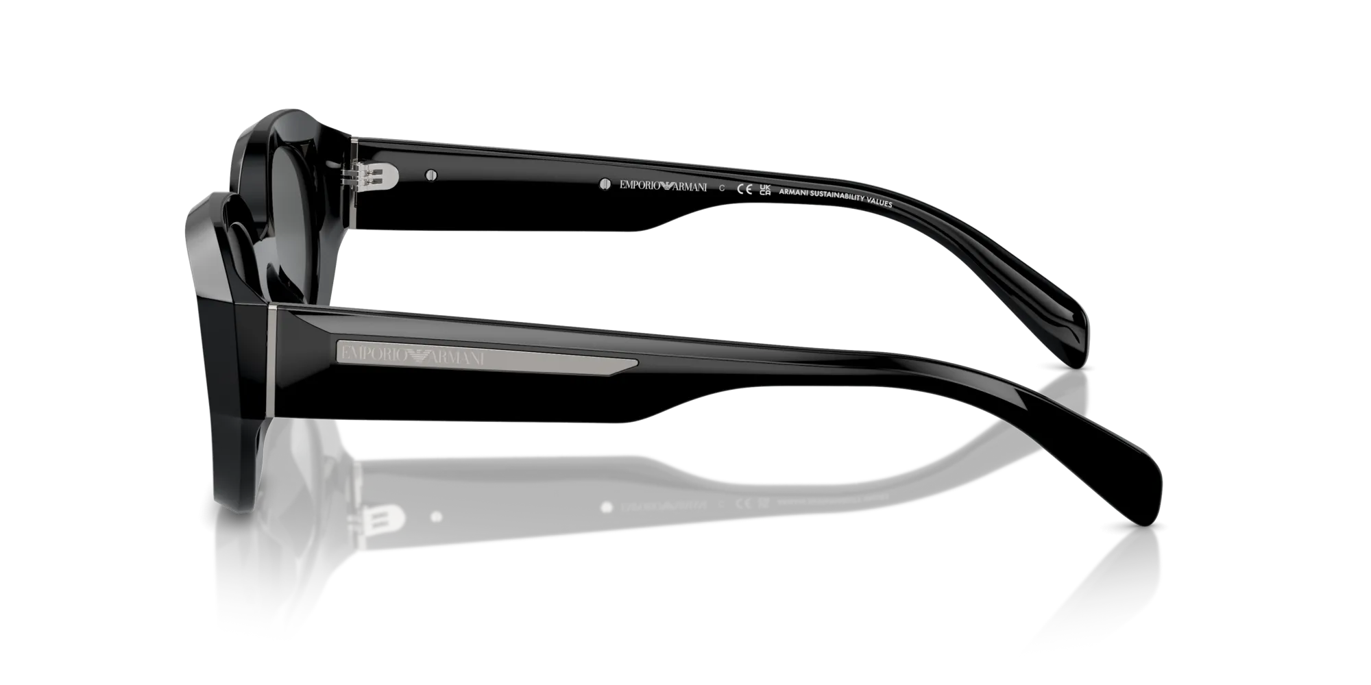 Emporio Armani EA4230U 501787 Occhiali da sole Acetato Nero Grigio Geometrica Normale - immagine 4