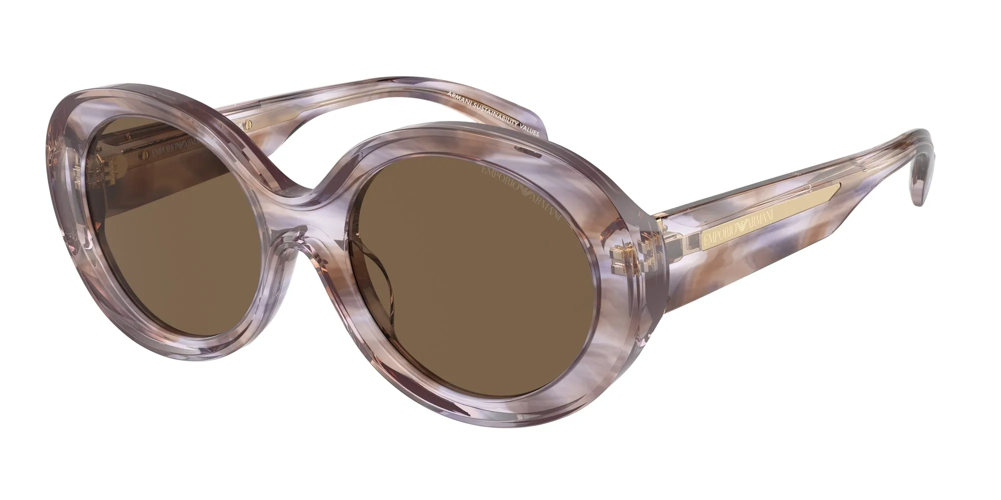 Emporio Armani EA4231U 615673 Occhiali da sole Acetato Tartaruga Marrone Rotonda Normale - immagine 1