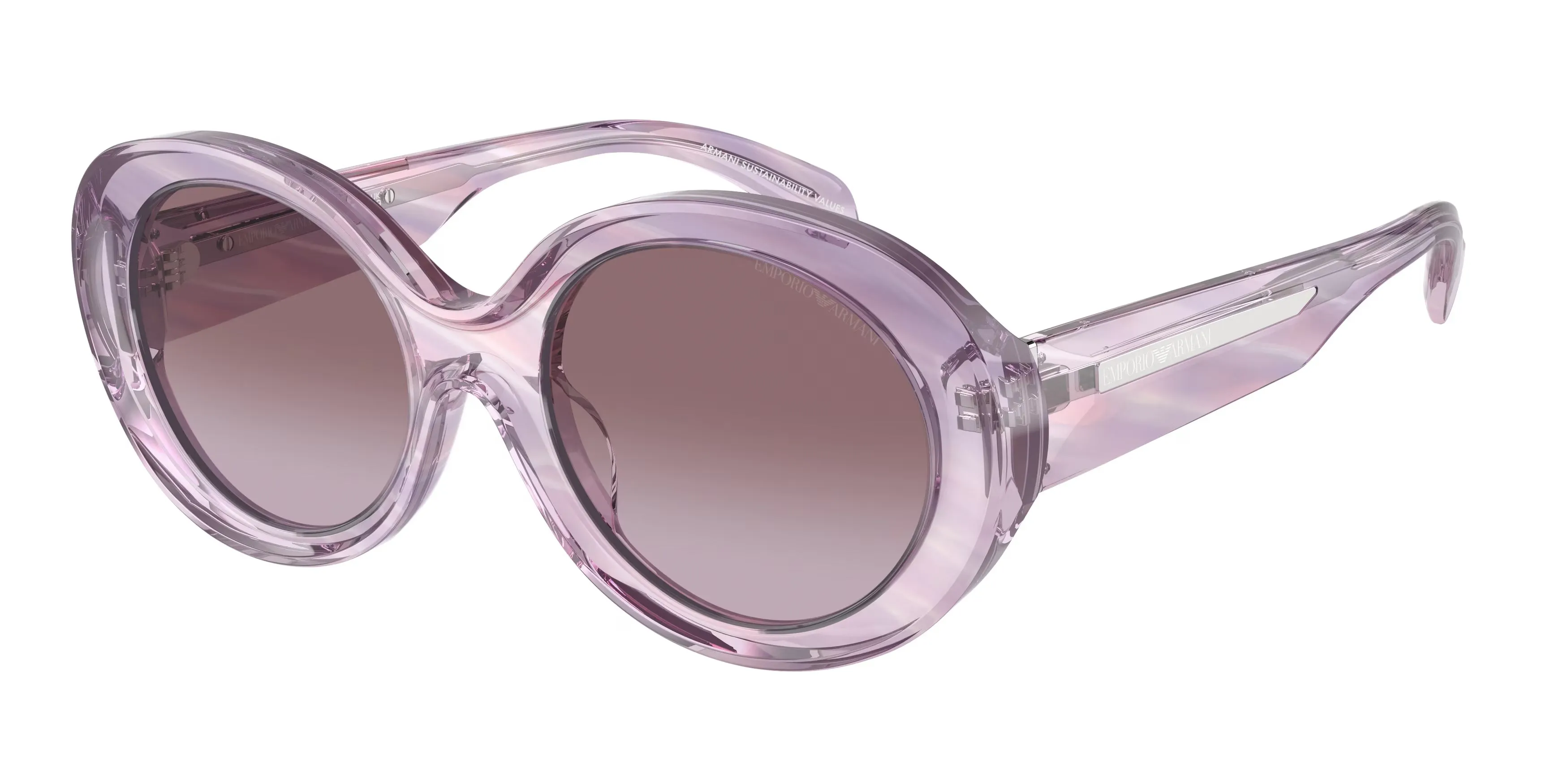Emporio Armani EA4231U 61558H Occhiali da sole Acetato Rosa Viola Rotonda Normale Sfumato - immagine 1