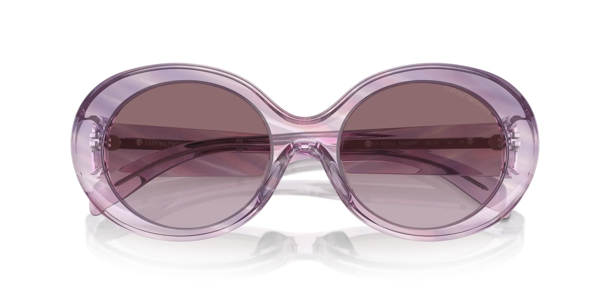 Emporio Armani EA4231U 61558H Occhiali da sole Acetato Rosa Viola Rotonda Normale Sfumato - immagine 2