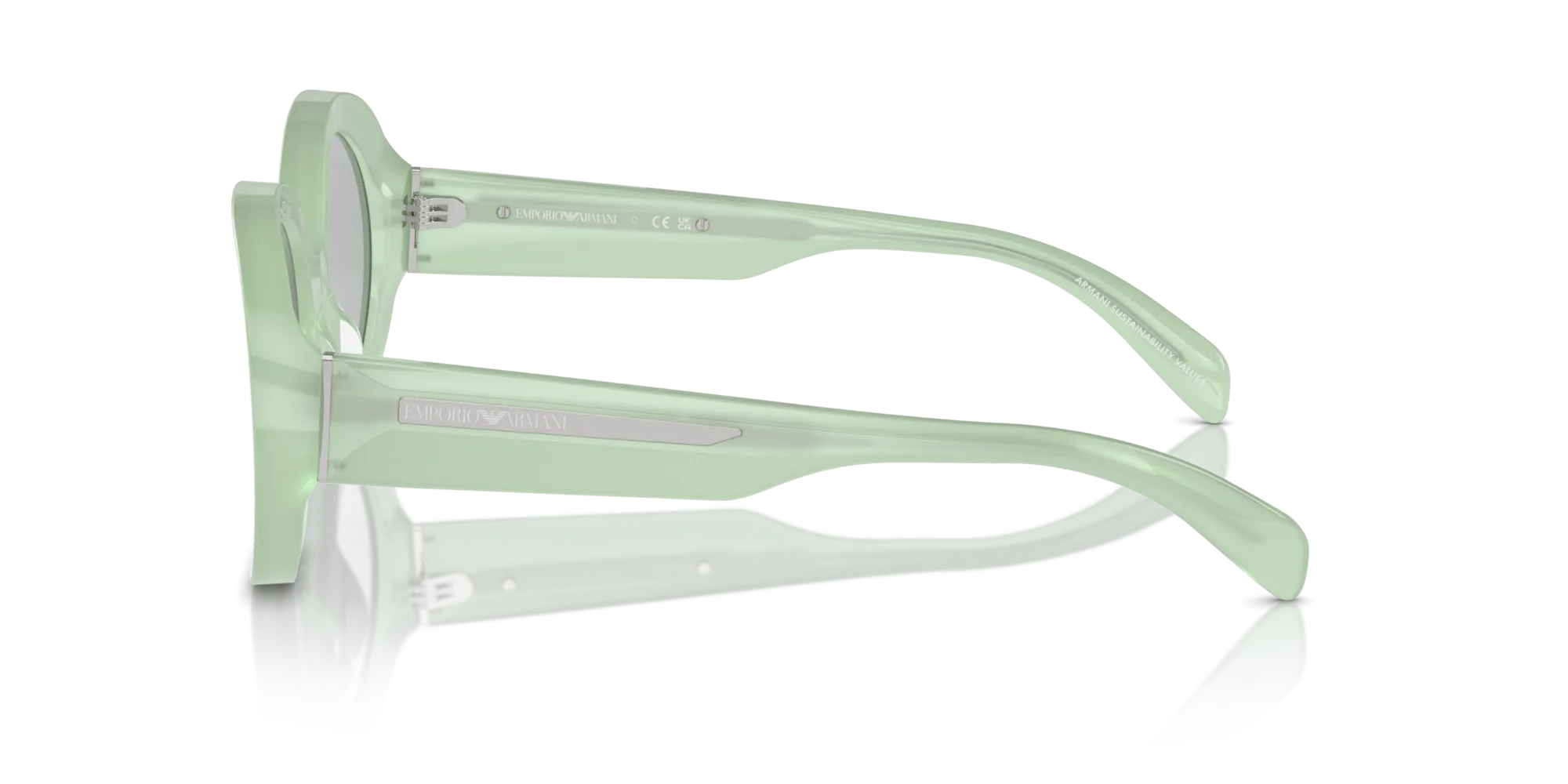 Emporio Armani EA4231U 615487 Occhiali da sole Acetato Verde Grigio Rotonda Normale - immagine 4