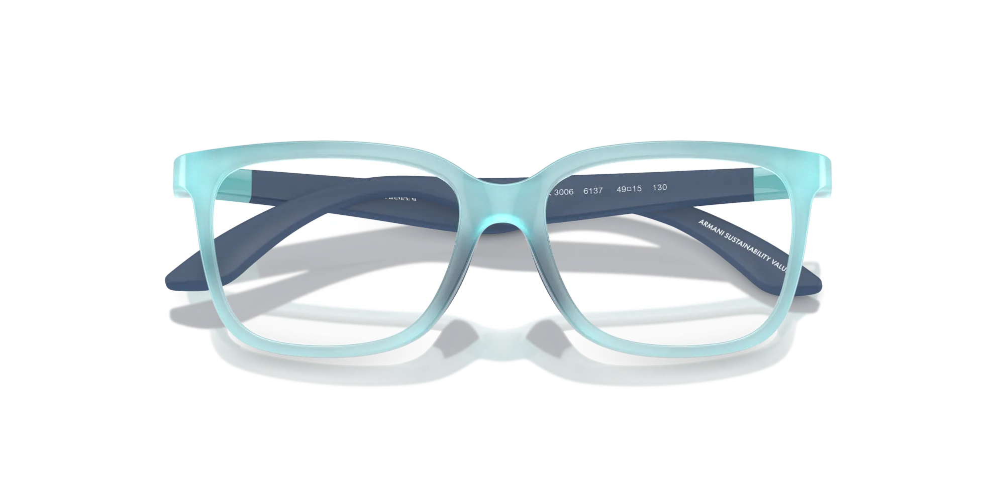 Emporio Armani EK3006 6137 Montature da vista bambino Iniettato Blu Trasparente Pillow Normale - immagine 2