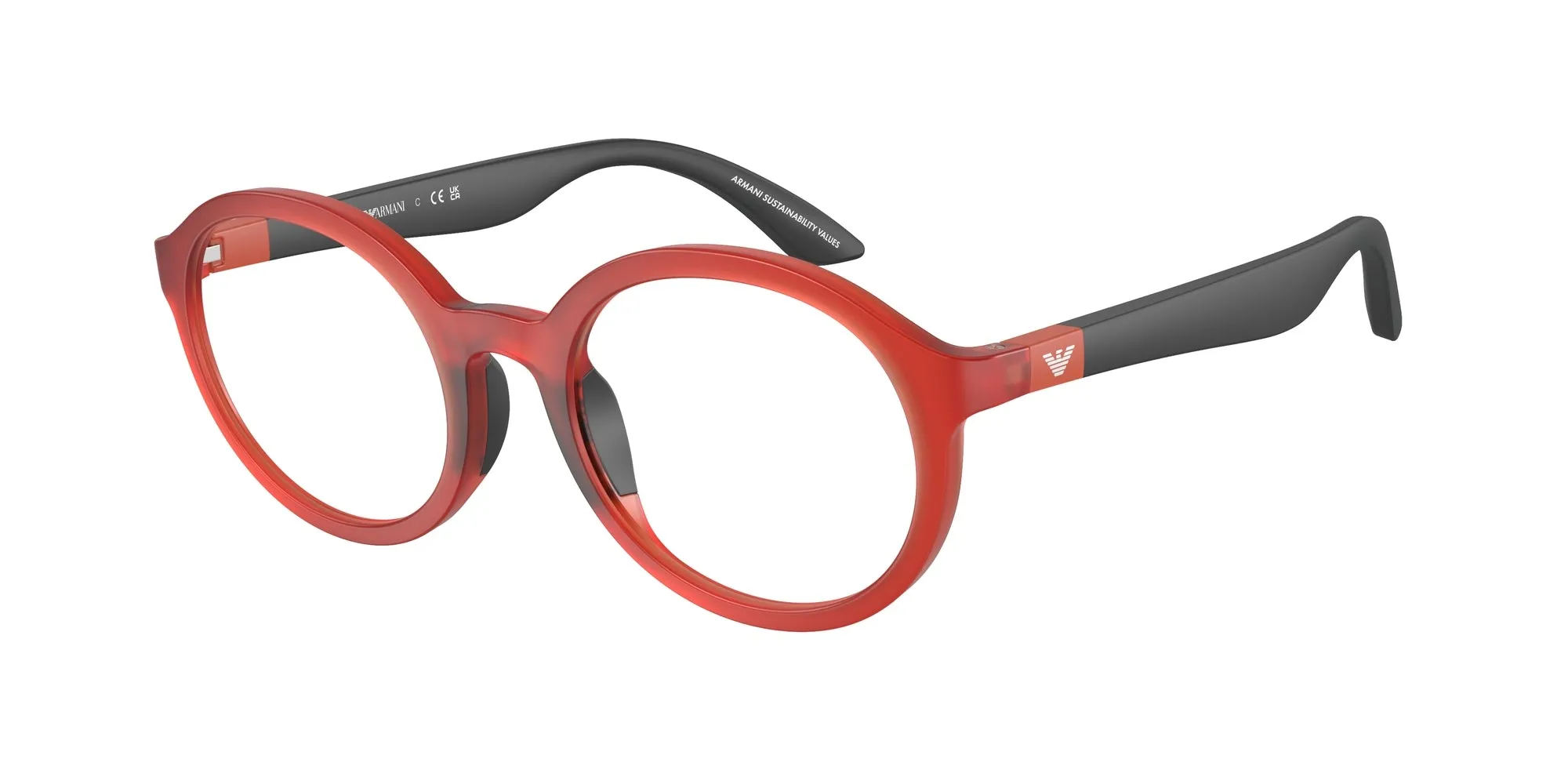 Emporio Armani EK3005 6128 Montature da vista bambino Iniettato Rosso Rotonda Normale - immagine 1