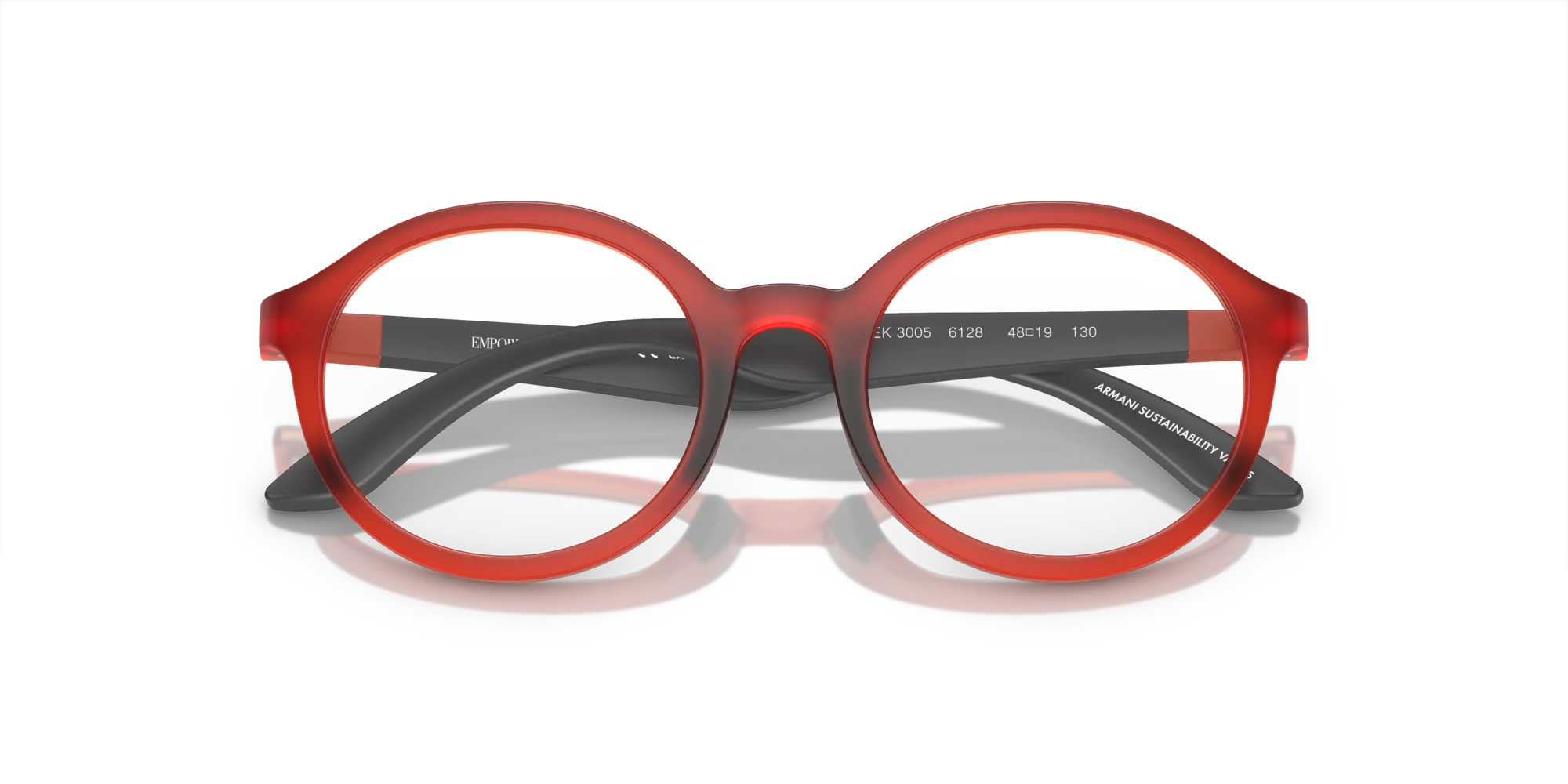 Emporio Armani EK3005 6128 Montature da vista bambino Iniettato Rosso Rotonda Normale - immagine 2