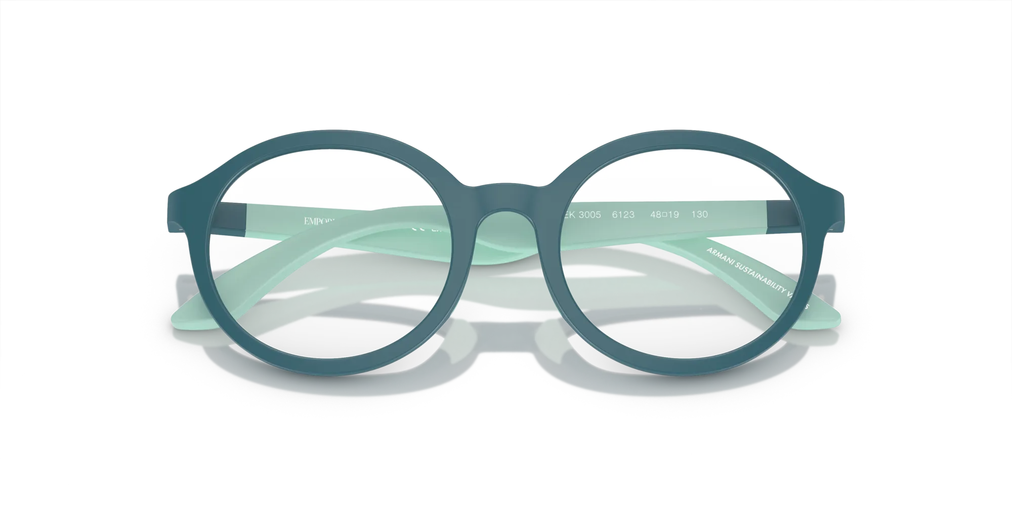 Emporio Armani EK3005 6123 Montature da vista bambino Iniettato Verde Rotonda Normale - immagine 2