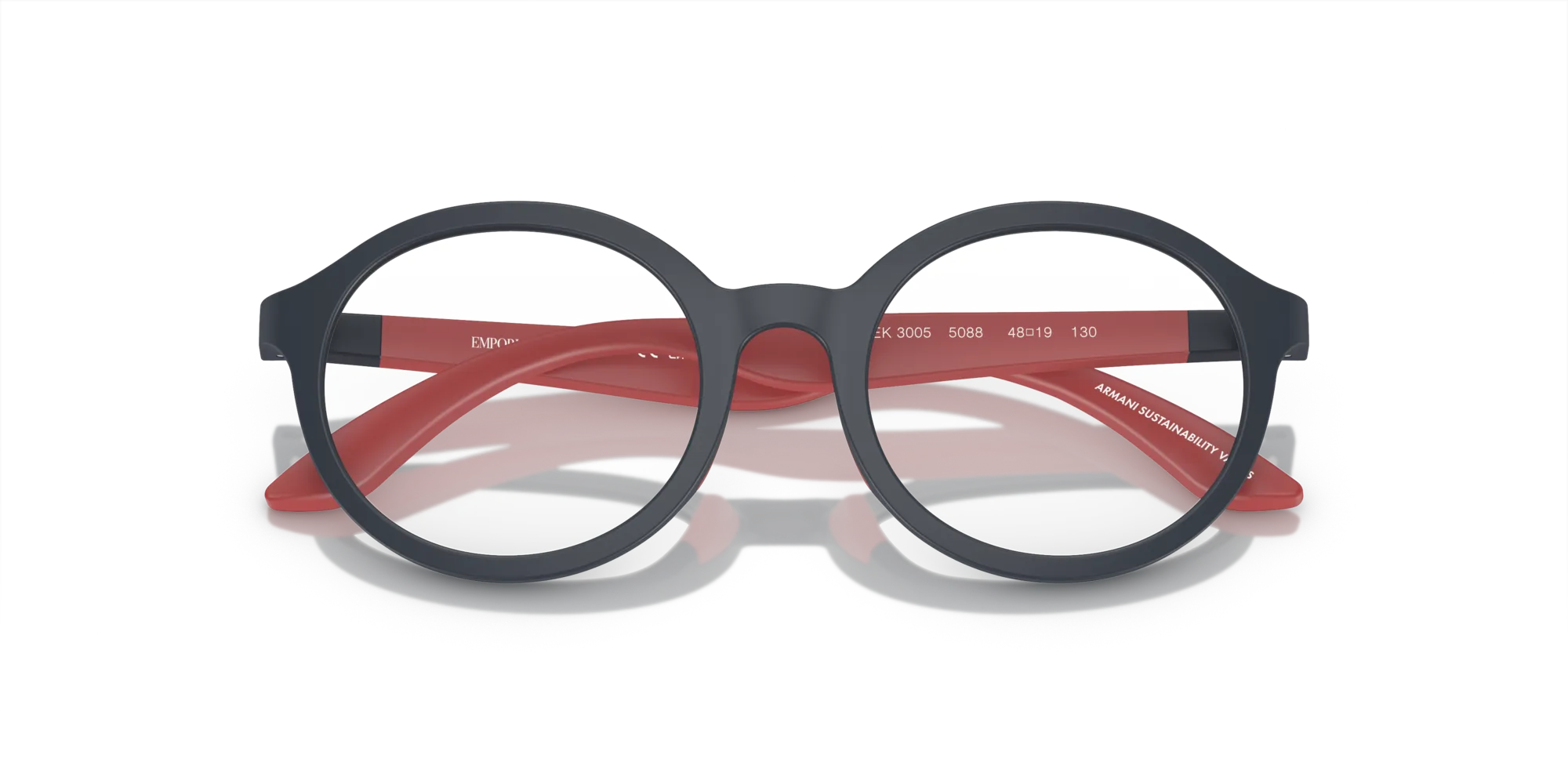 Emporio Armani EK3005 5088 Montature da vista Iniettato Blu Rotonda Normale - immagine 2