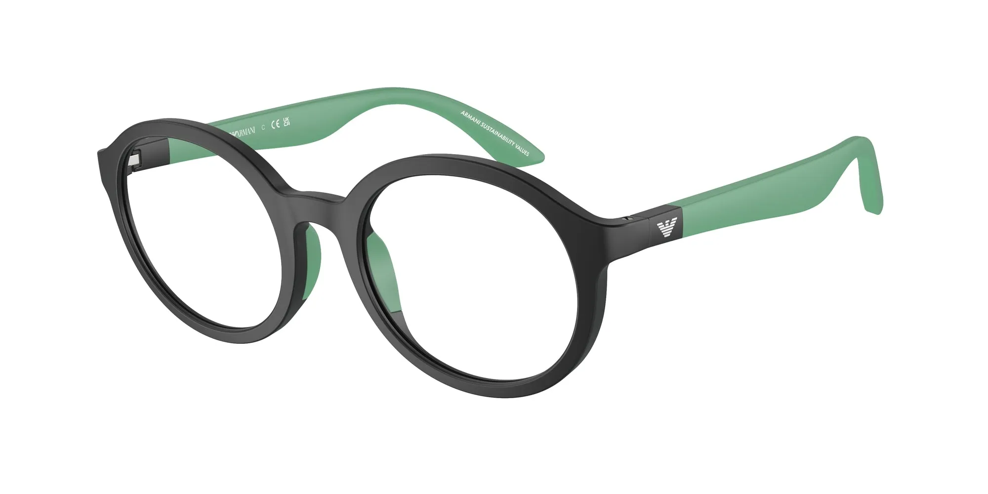 Emporio Armani EK3005 5001 Montature da vista Iniettato Nero Trasparente Rotonda Normale - immagine 1