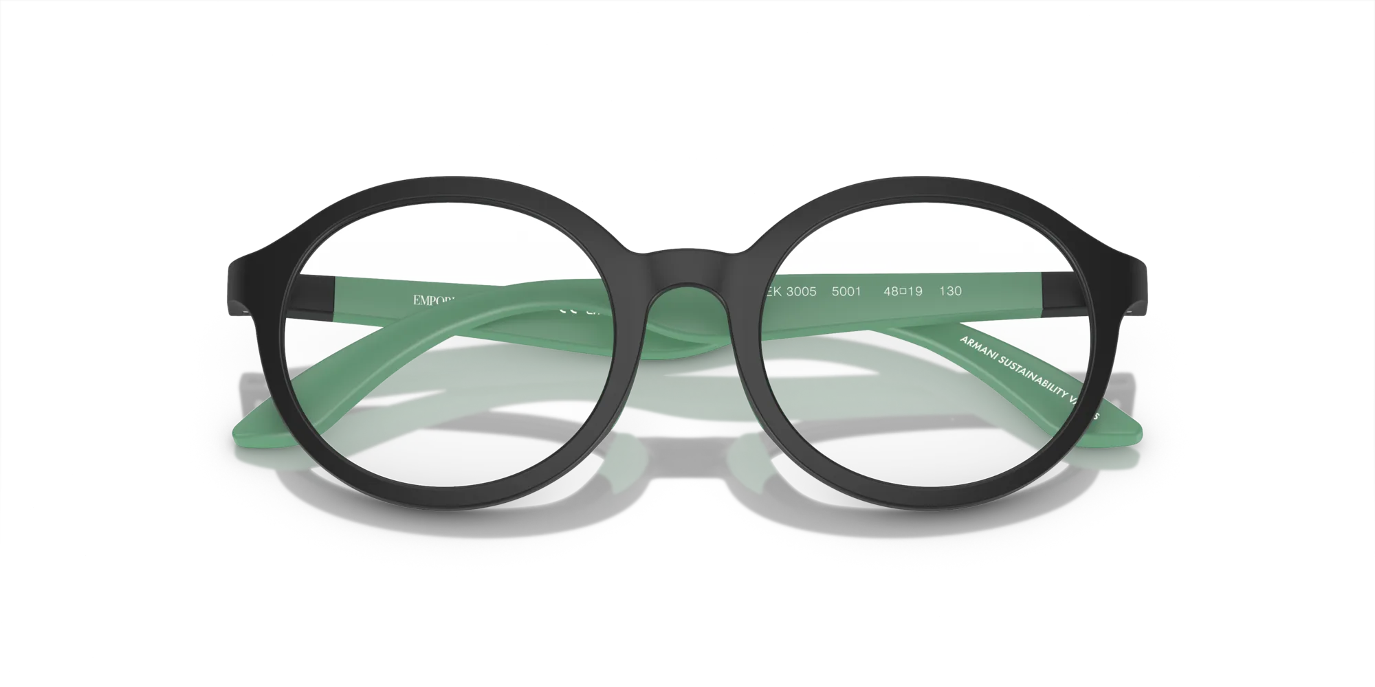 Emporio Armani EK3005 5001 Montature da vista Iniettato Nero Trasparente Rotonda Normale - immagine 2
