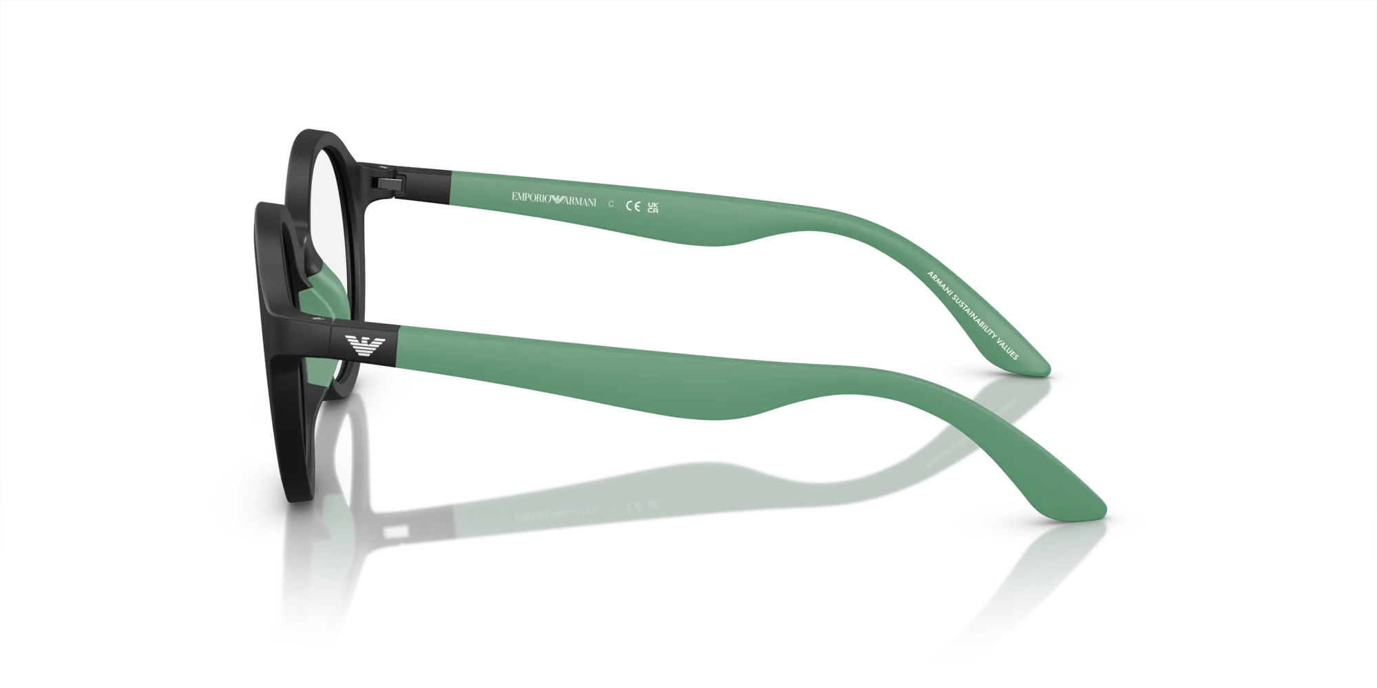 Emporio Armani EK3005 5001 Montature da vista Iniettato Nero Trasparente Rotonda Normale - immagine 4