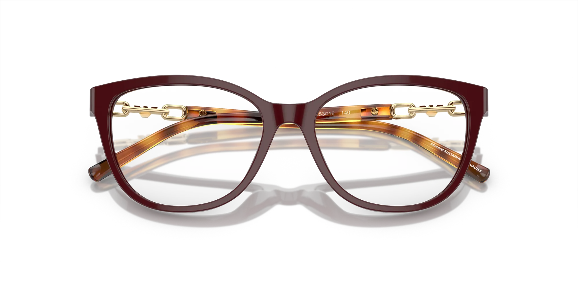 Emporio Armani EA3190 5577 Montature da vista Acetato Rosso Trasparente Pillow Normale - immagine 2
