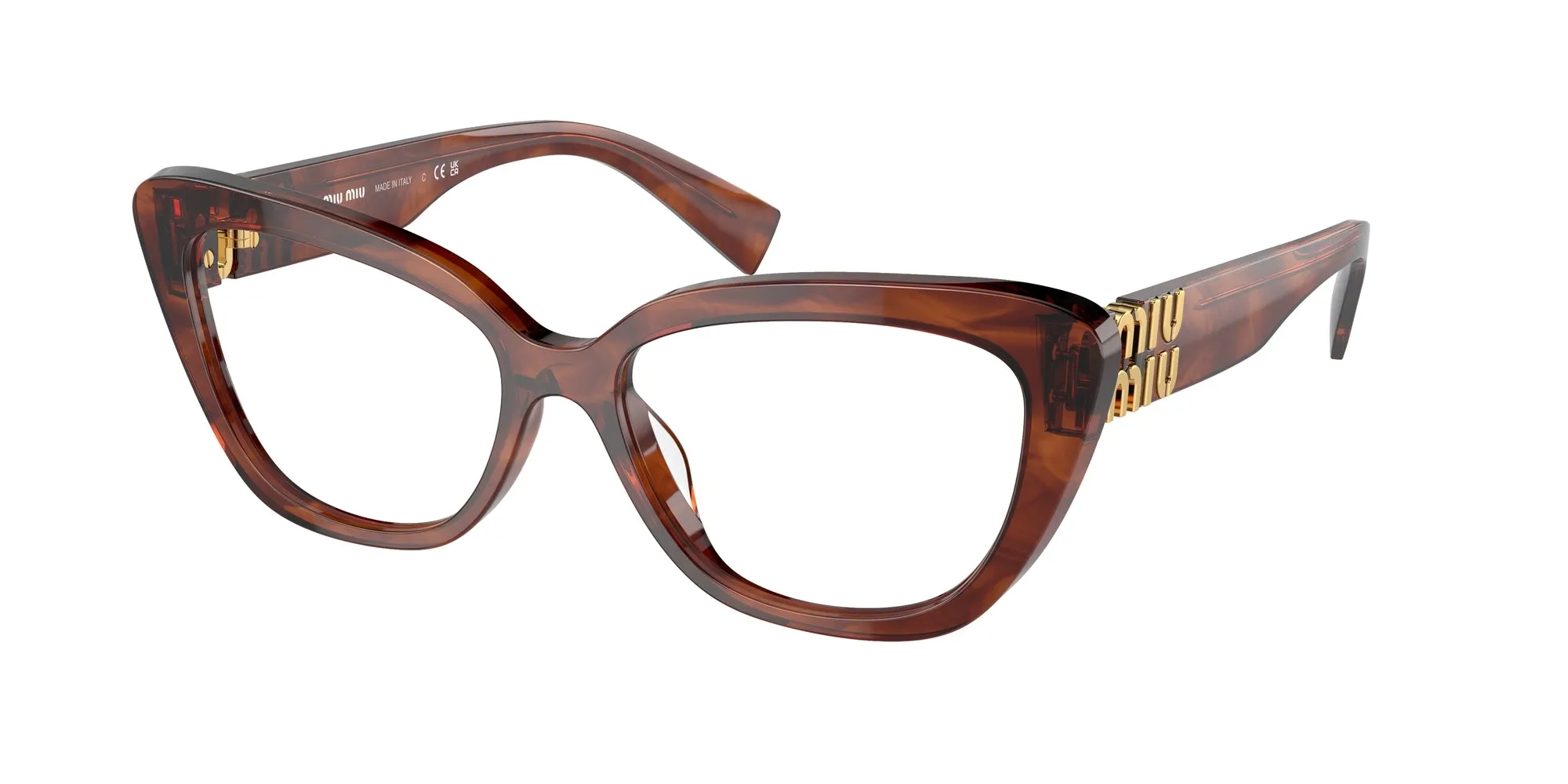 Miu Miu MU 05VV 11Q1O1 Montature da vista Acetato Marrone Trasparente Cat Eye Normale - immagine 1
