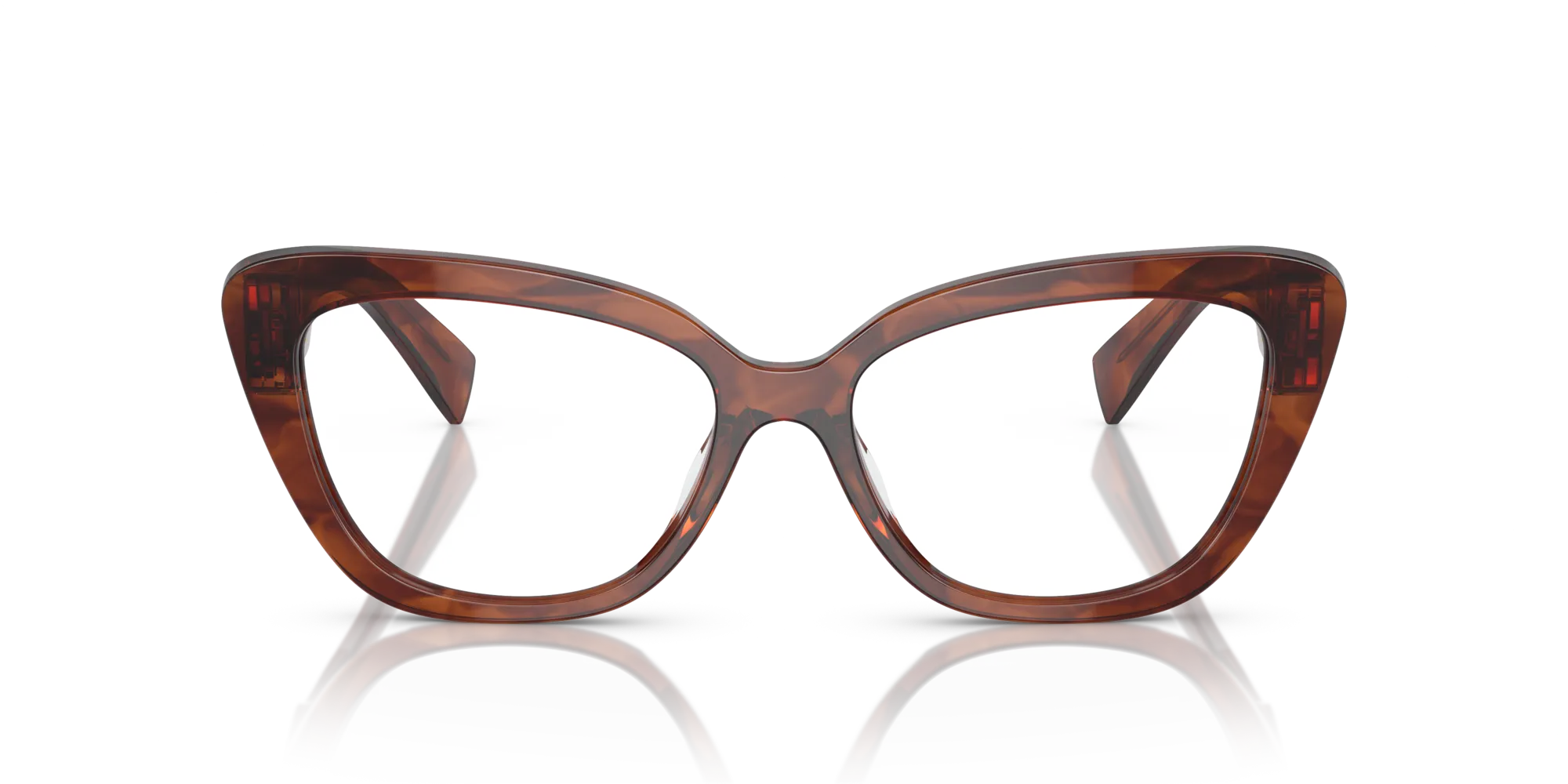 Miu Miu MU 05VV 11Q1O1 Montature da vista Acetato Marrone Trasparente Cat Eye Normale - immagine 3