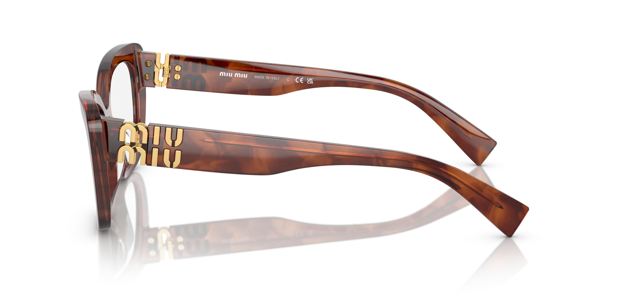 Miu Miu MU 05VV 11Q1O1 Montature da vista Acetato Marrone Trasparente Cat Eye Normale - immagine 4