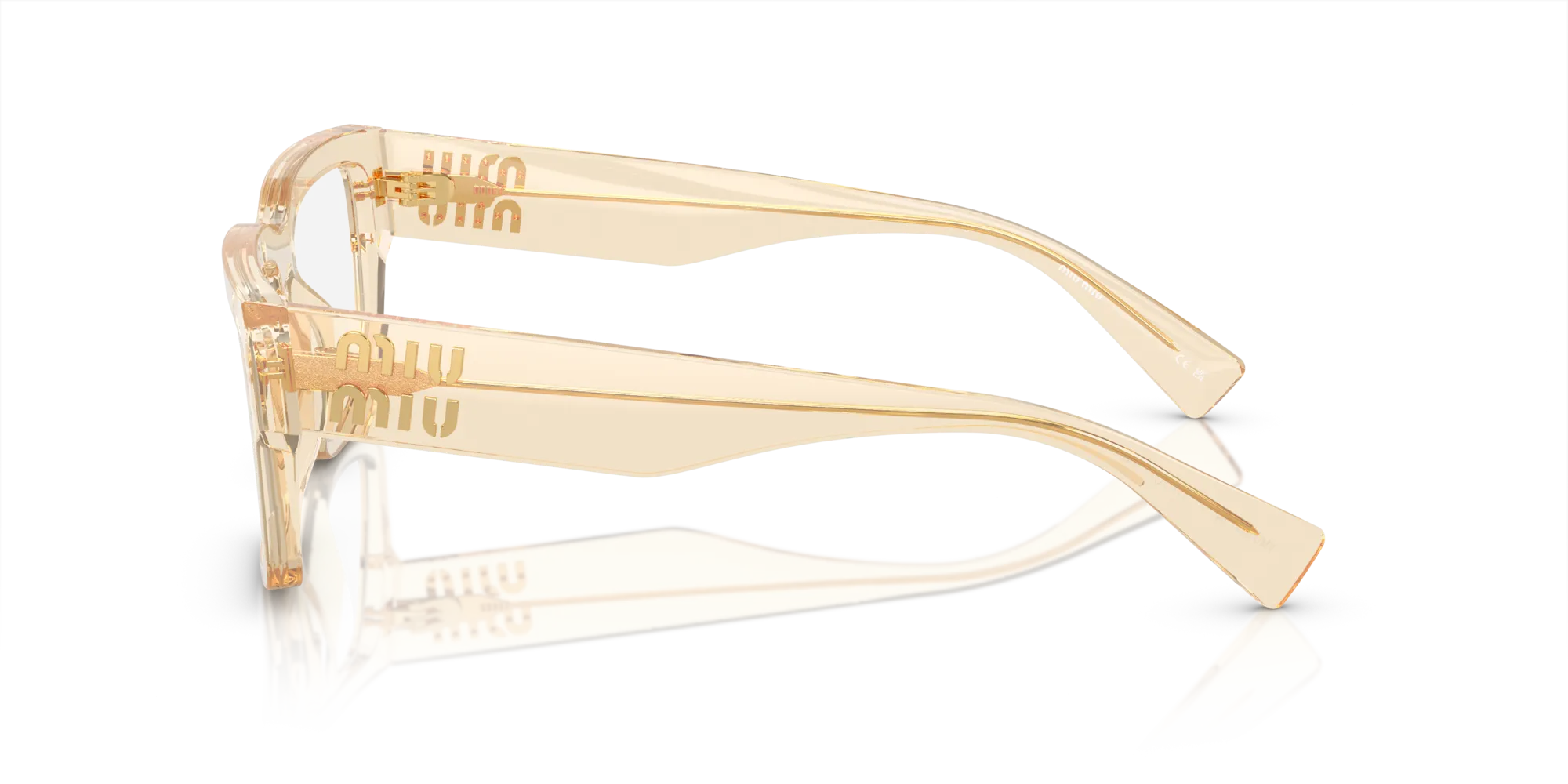 Miu Miu MU 02XV 11T1O1 Montature da vista Acetato Marrone Trasparente Squadrata Normale - immagine 4