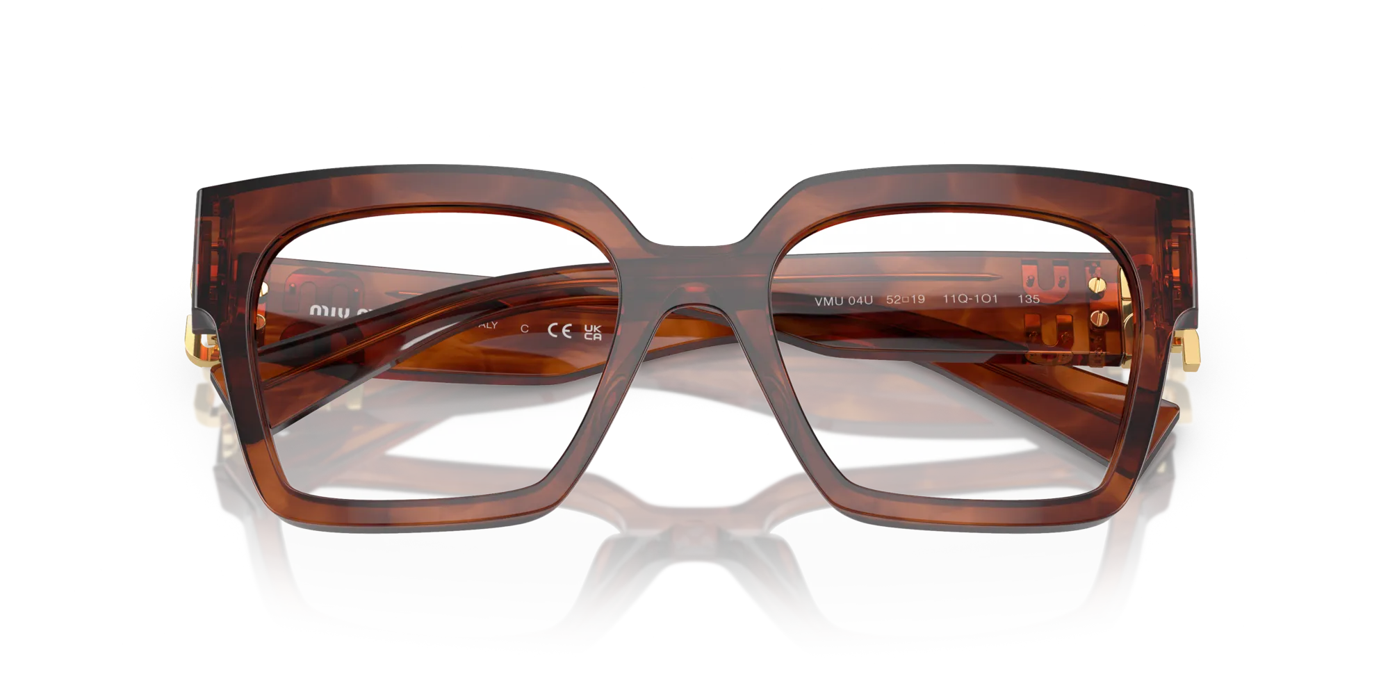 Miu Miu MU 04UV 11Q1O1 Montature da vista Acetato Marrone Squadrata Normale - immagine 2