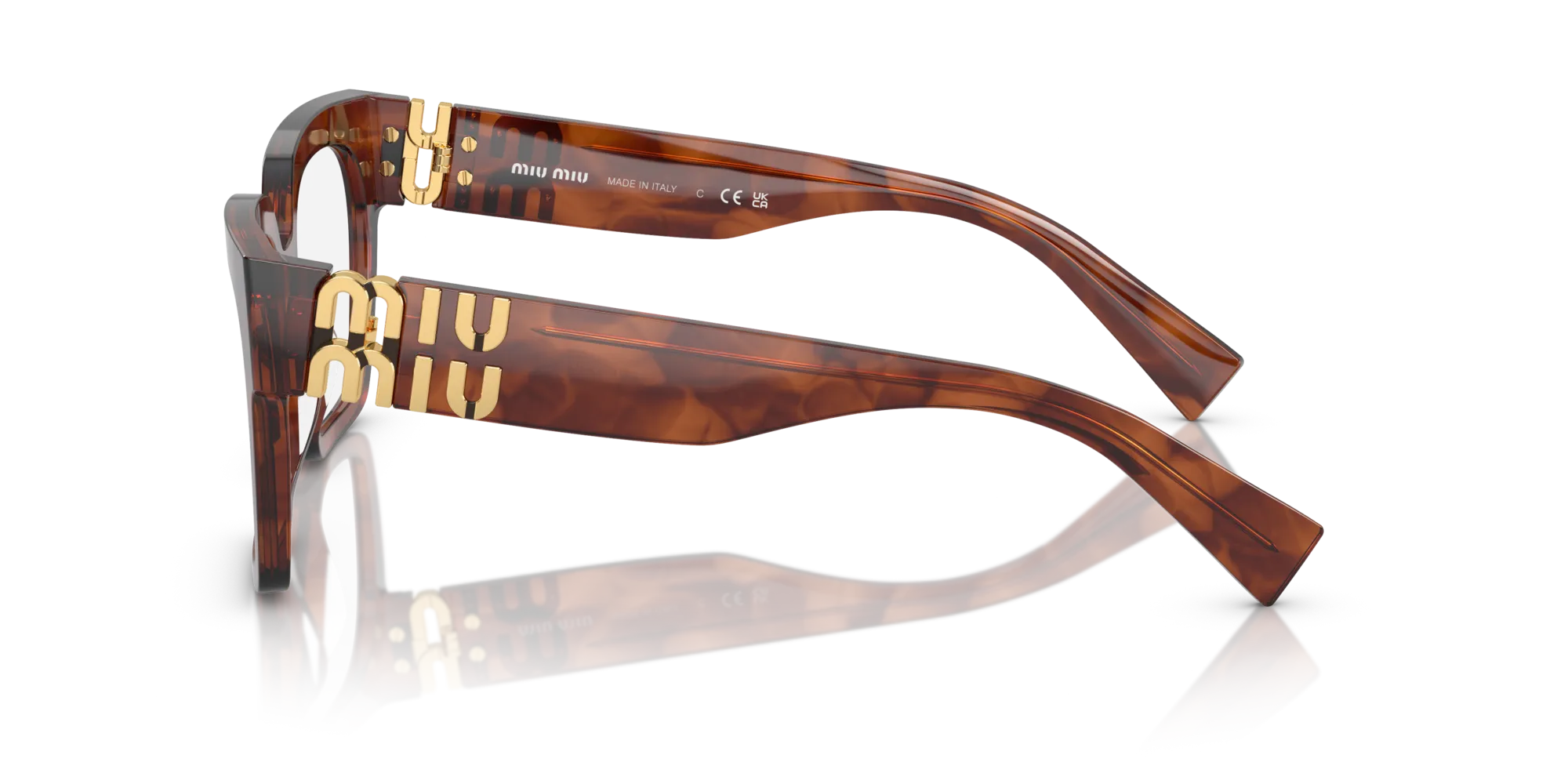 Miu Miu MU 04UV 11Q1O1 Montature da vista Acetato Marrone Squadrata Normale - immagine 4
