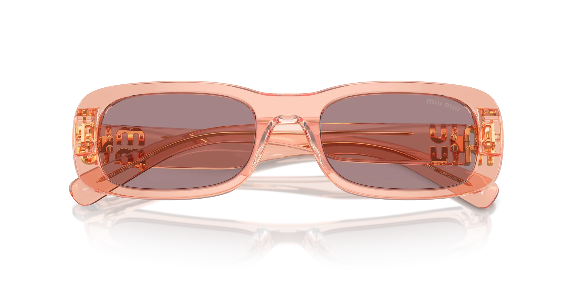 Miu Miu MU 08ZS 13T06I Occhiali da sole Acetato Rosa Marrone Squadrata Normale - immagine 2