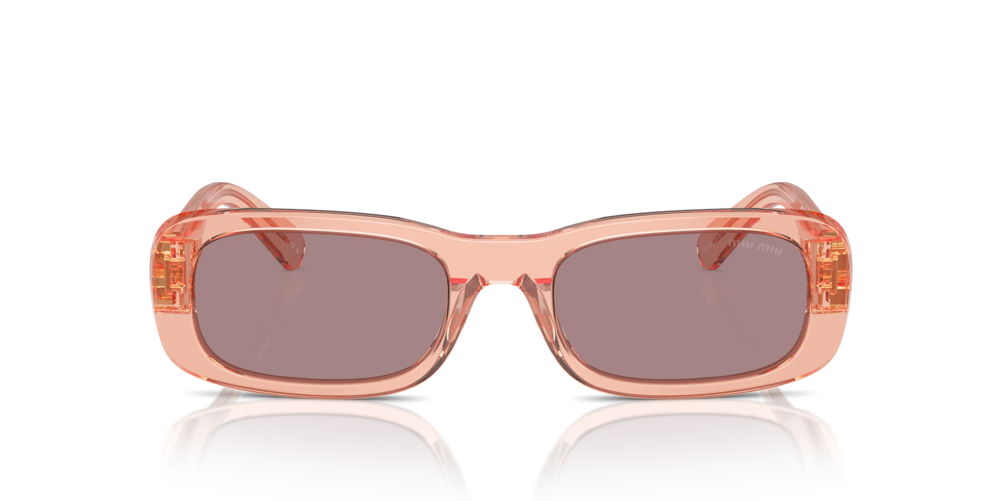 Miu Miu MU 08ZS 13T06I Occhiali da sole Acetato Rosa Marrone Squadrata Normale - immagine 3