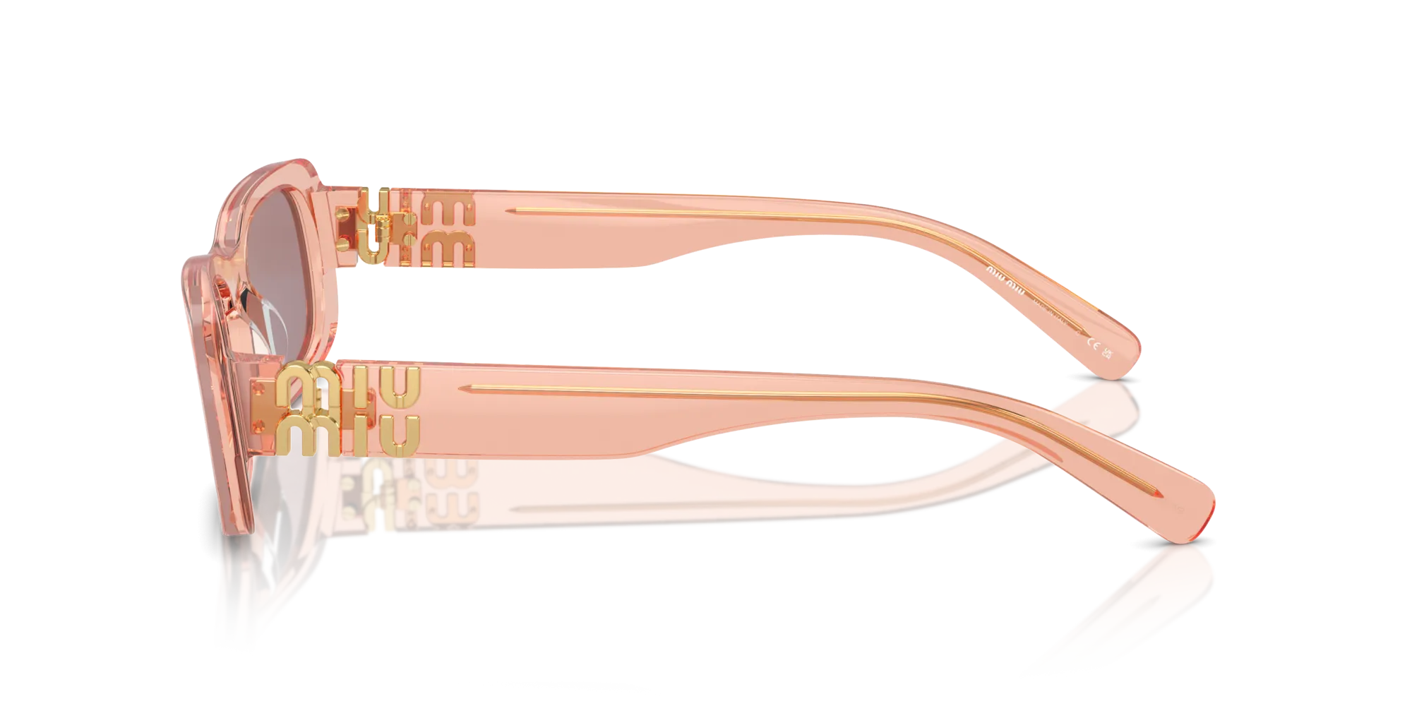 Miu Miu MU 08ZS 13T06I Occhiali da sole Acetato Rosa Marrone Squadrata Normale - immagine 4